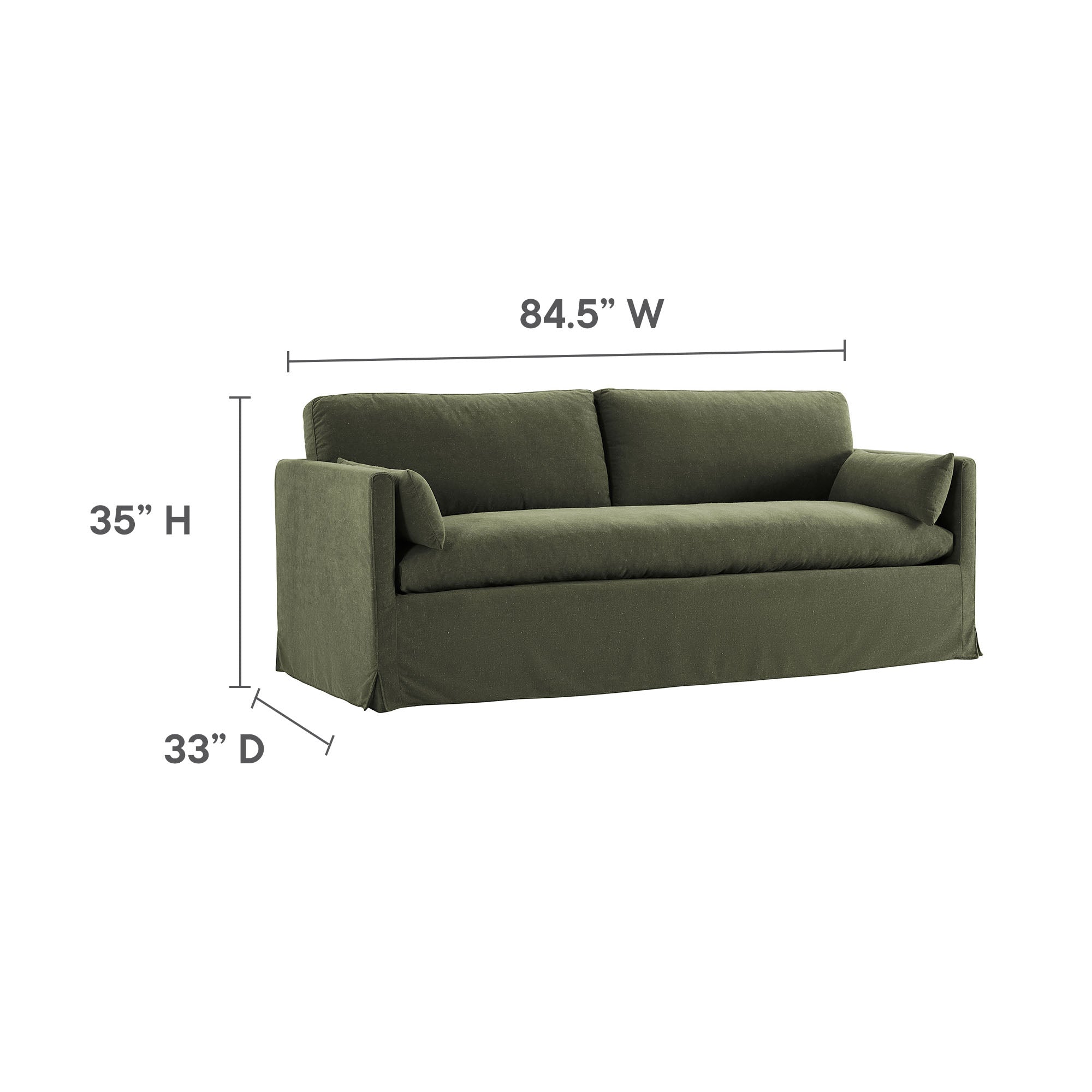 Modway Wellfleet 85" Slipcovered Fabric Sofa