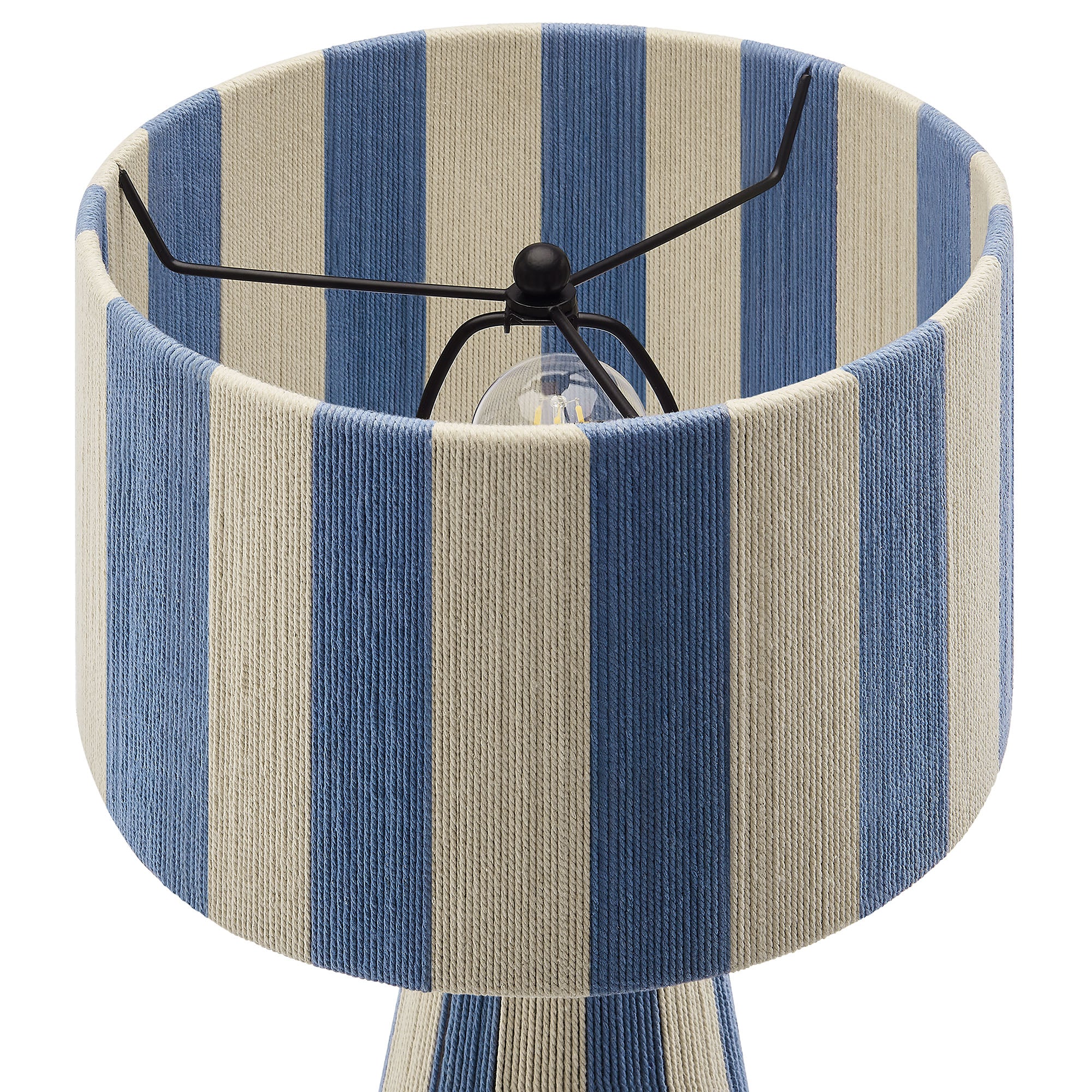 Renae Handwoven Cotton Thread Striped Table Lamp