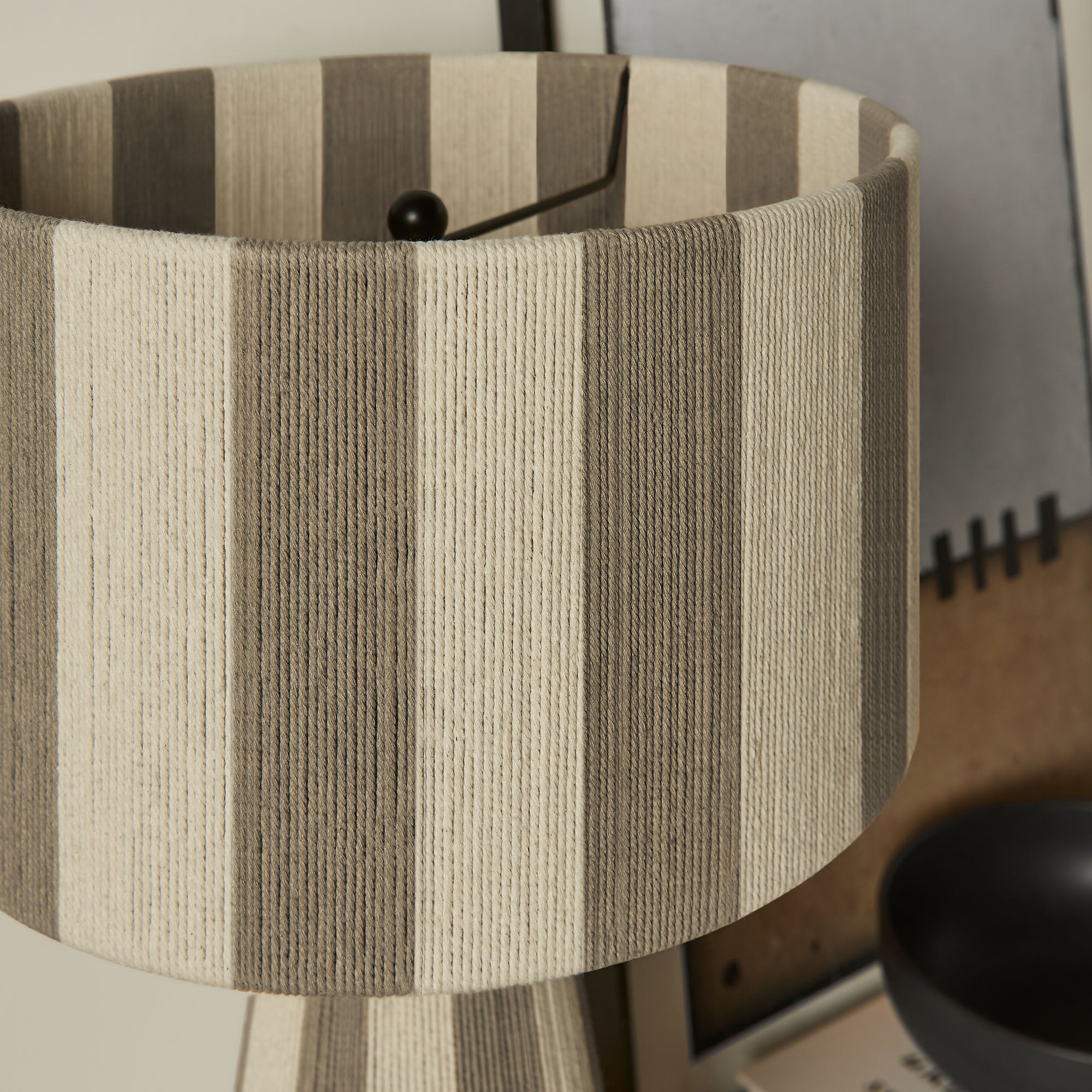Renae Handwoven Cotton Thread Striped Table Lamp