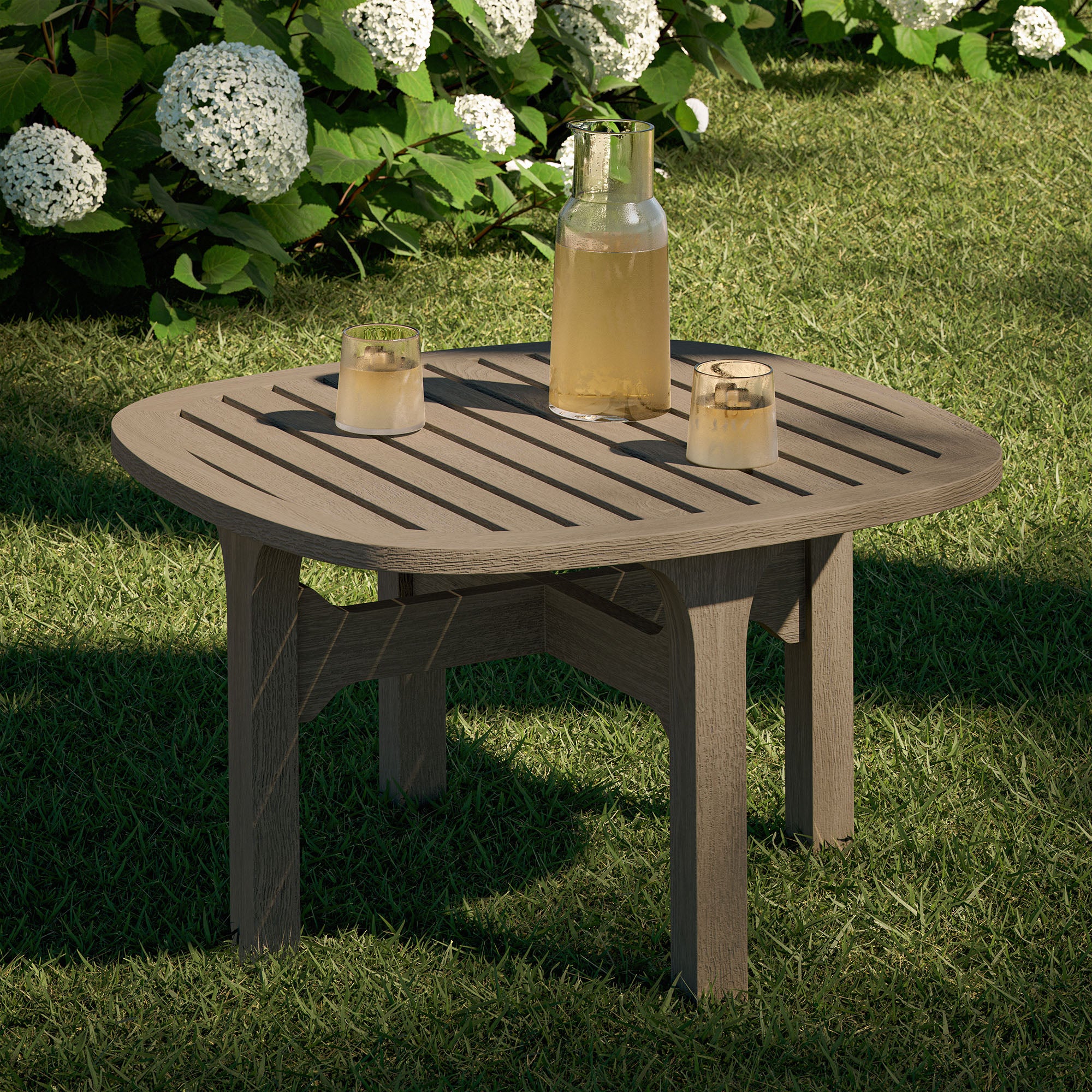Modway Saratoga Square Outdoor Patio Teak Wood Side Table