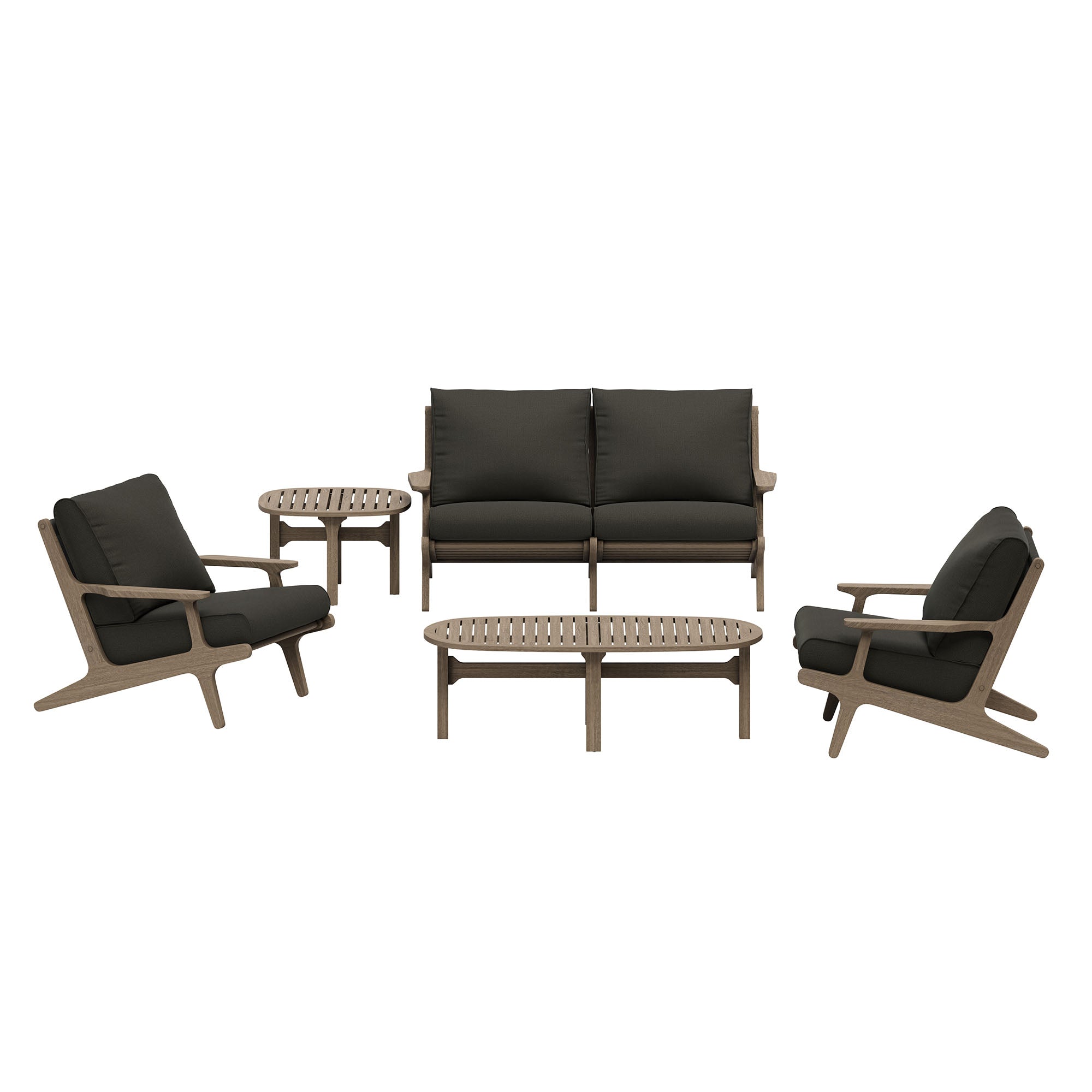 Modway EEI-7265 Saratoga 5-Piece Outdoor Patio Teak Wood Furniture Set
