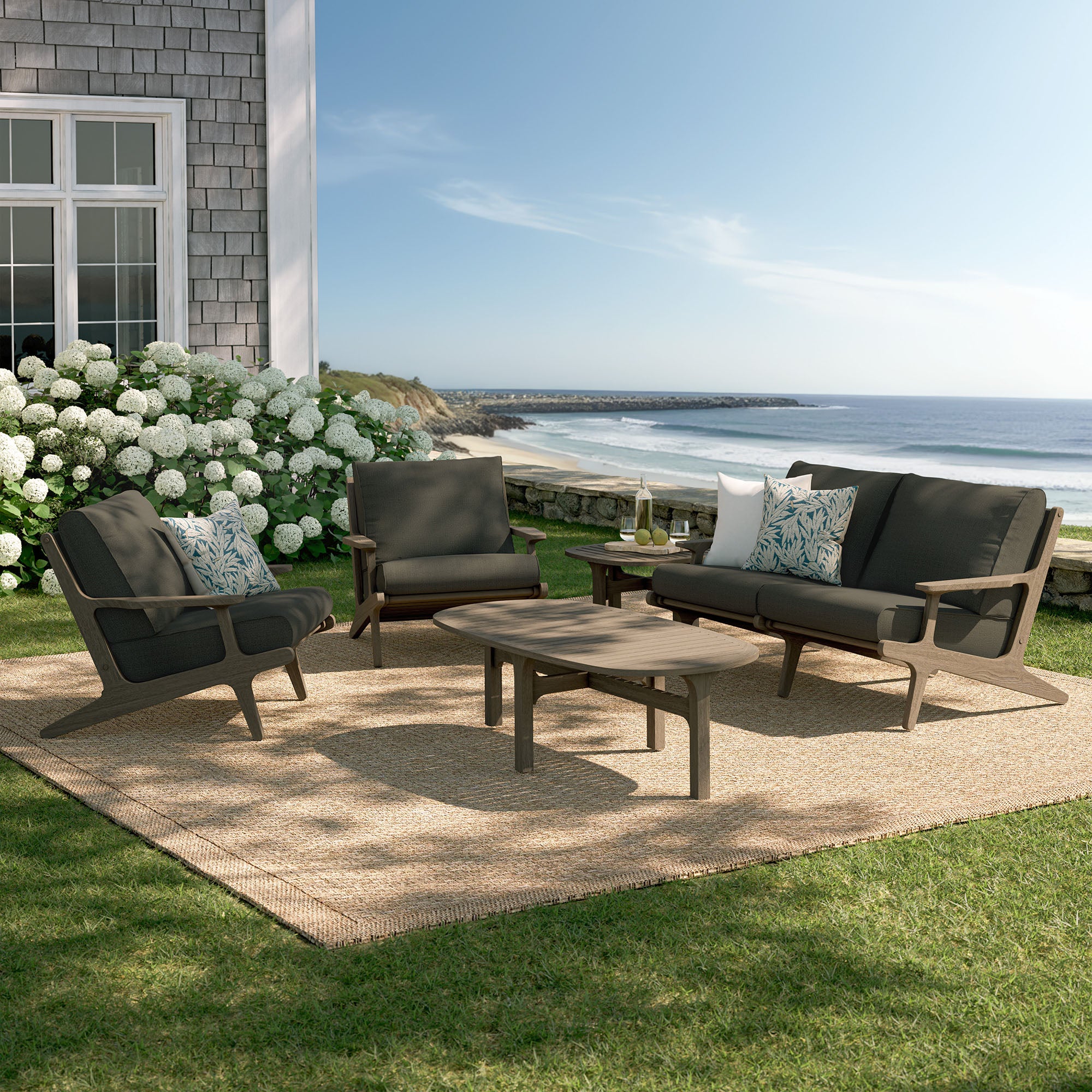 Modway EEI-7265 Saratoga 5-Piece Outdoor Patio Teak Wood Furniture Set