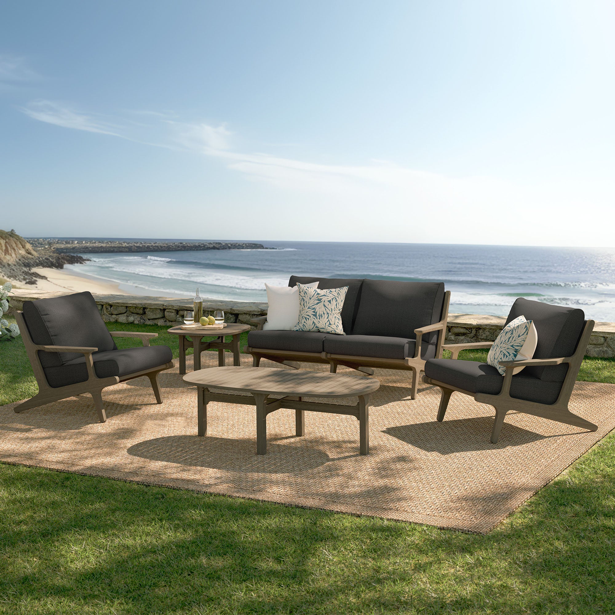 Modway EEI-7265 Saratoga 5-Piece Outdoor Patio Teak Wood Furniture Set