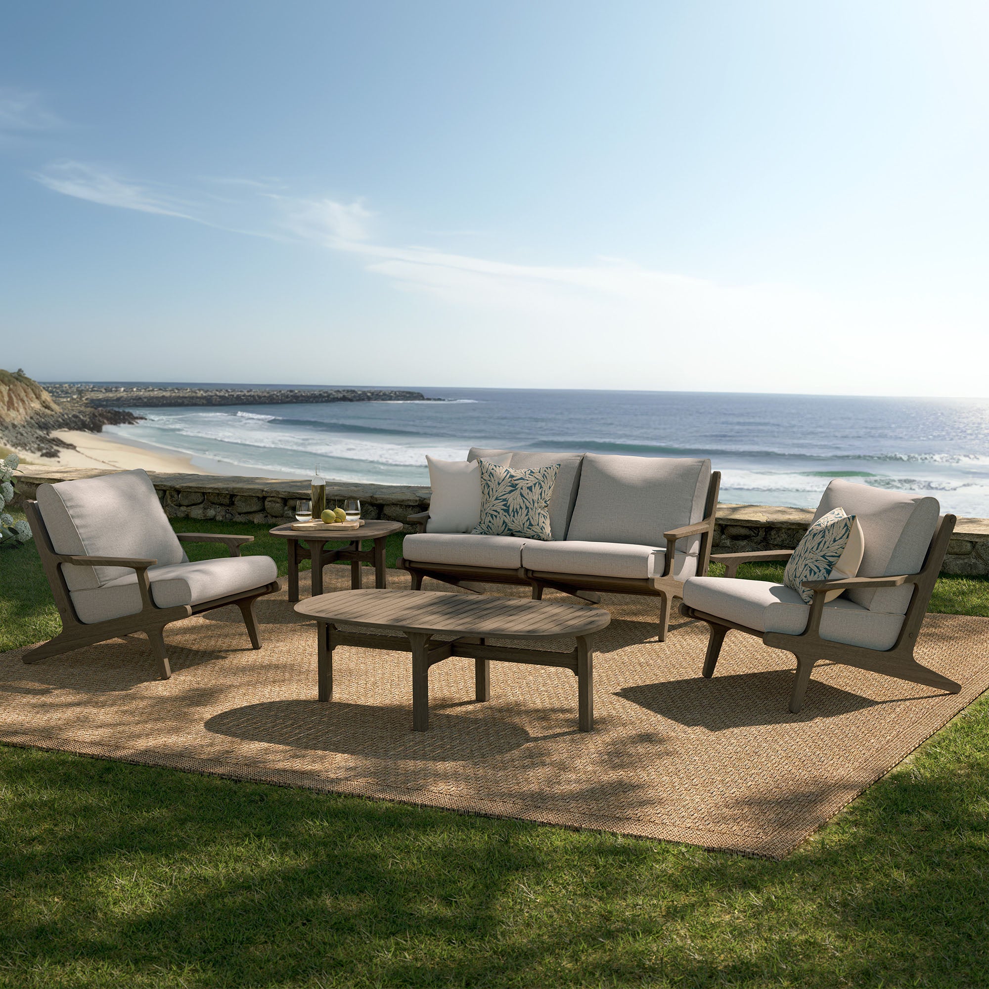 Modway EEI-7265 Saratoga 5-Piece Outdoor Patio Teak Wood Furniture Set
