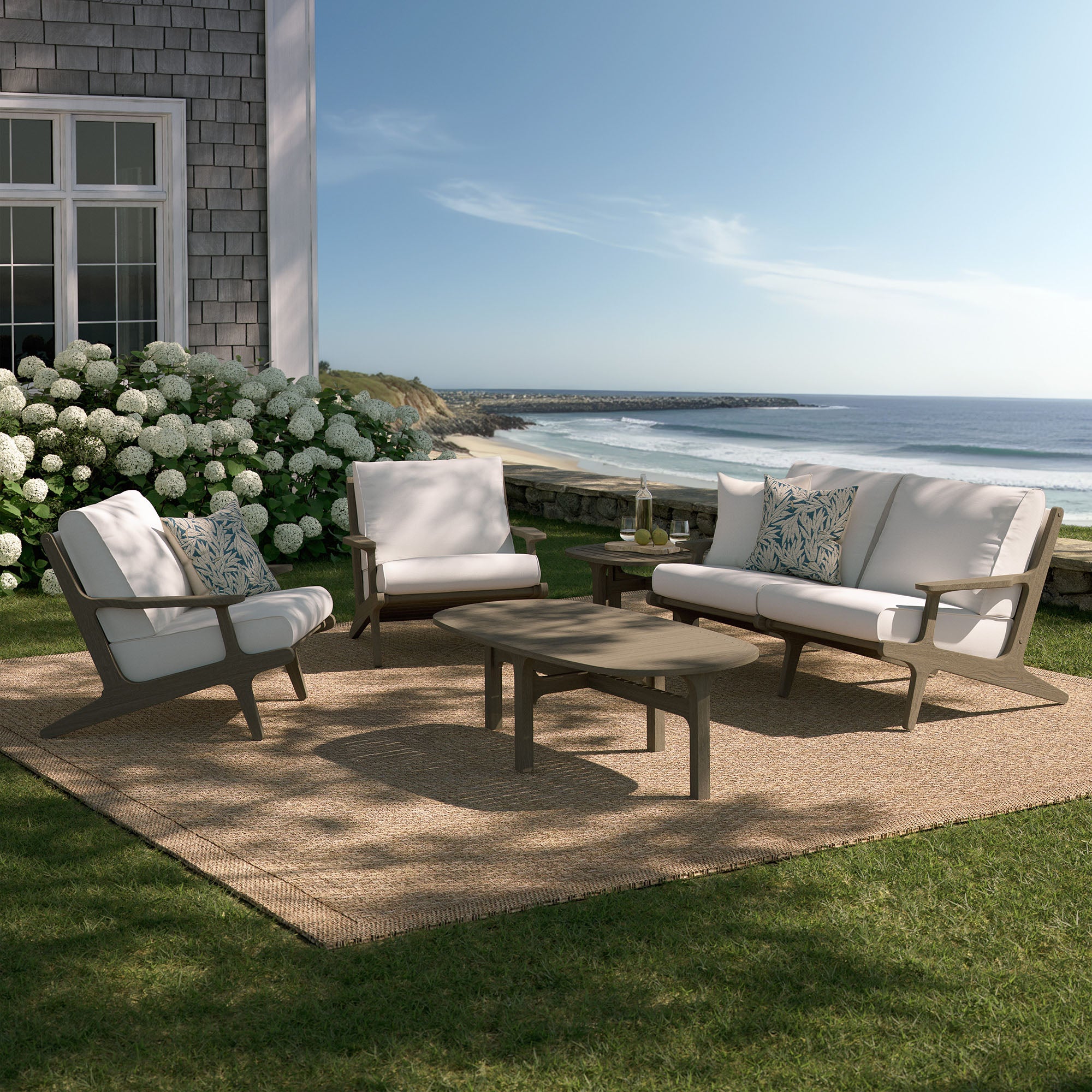Modway Saratoga 5-Piece Outdoor Patio Teak Wood Furniture Set