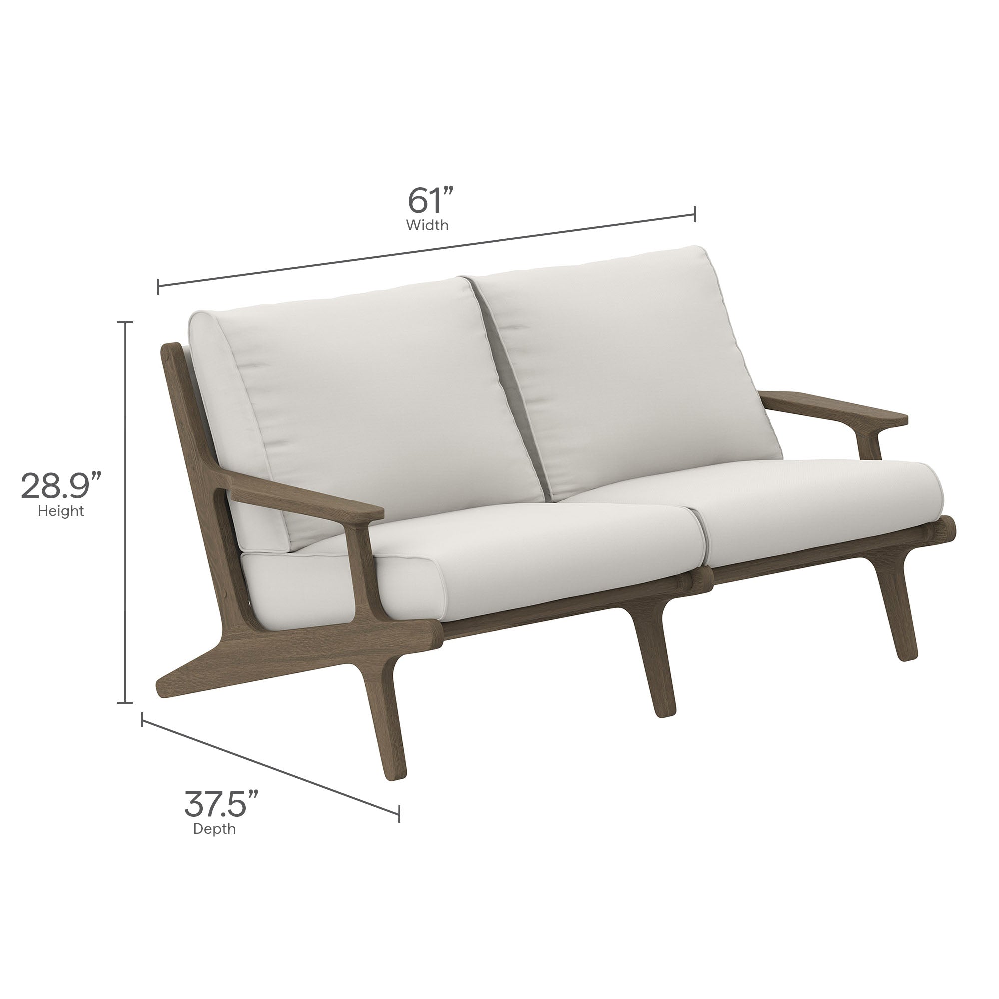 Modway Saratoga 5-Piece Outdoor Patio Teak Wood Furniture Set