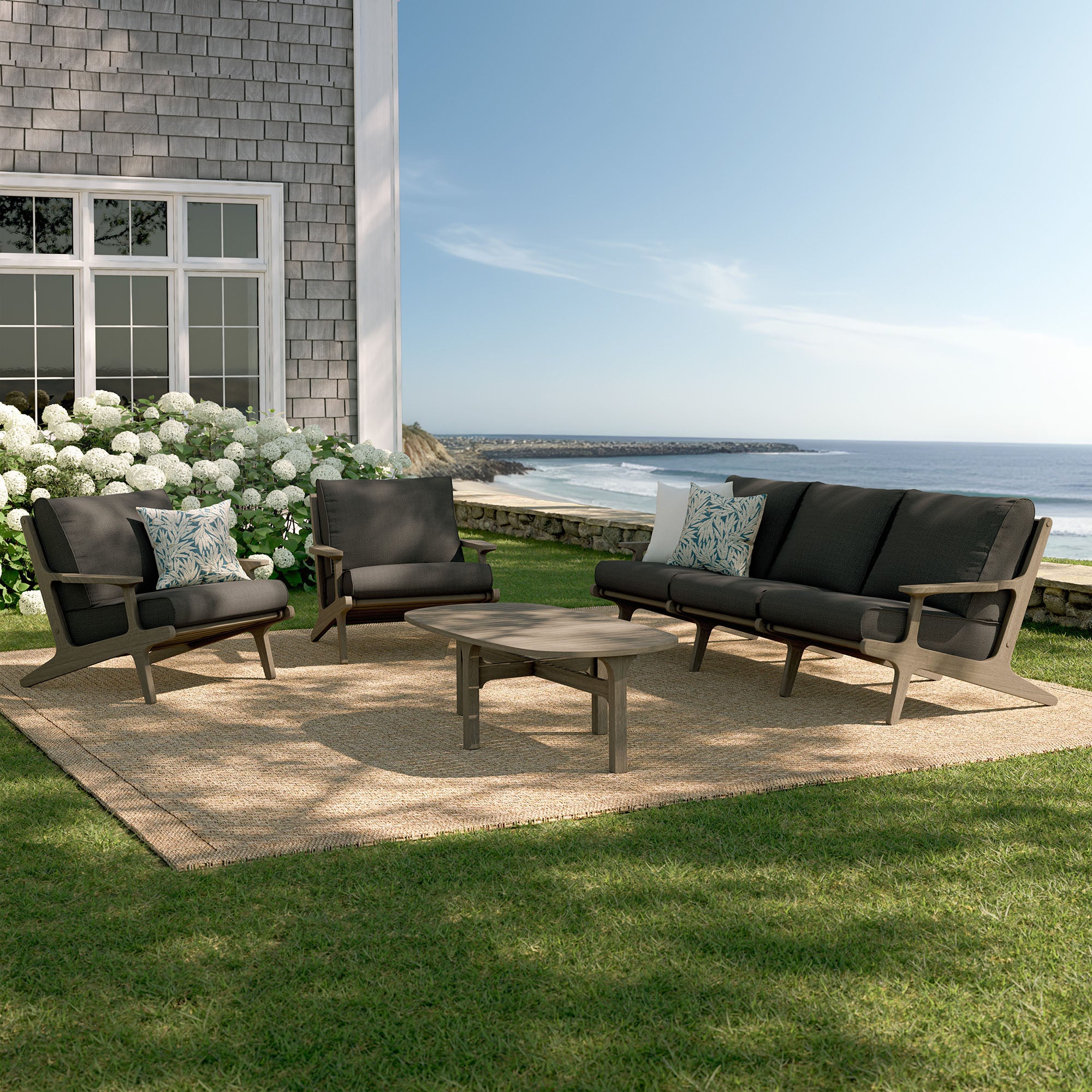 Modway EEI-7266 Saratoga 4-Piece Outdoor Patio Teak Wood Furniture Set