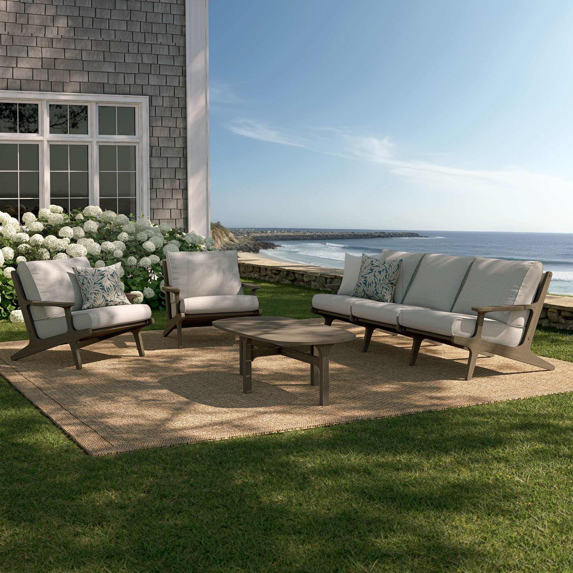 Modway EEI-7266 Saratoga 4-Piece Outdoor Patio Teak Wood Furniture Set