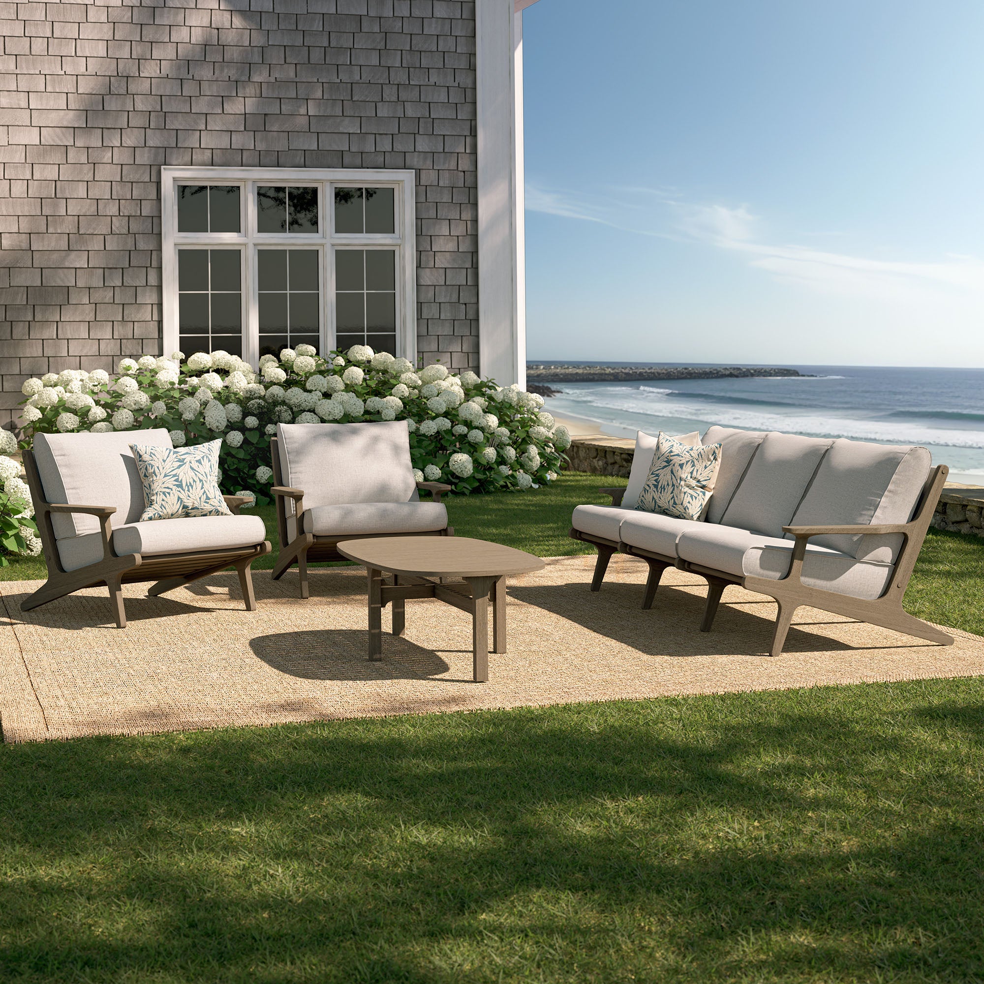 Modway EEI-7266 Saratoga 4-Piece Outdoor Patio Teak Wood Furniture Set