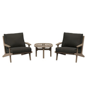 Modway EEI-7267 Saratoga 3-Piece Outdoor Patio Teak Wood Furniture Set with Lounge Chairs and Side Table