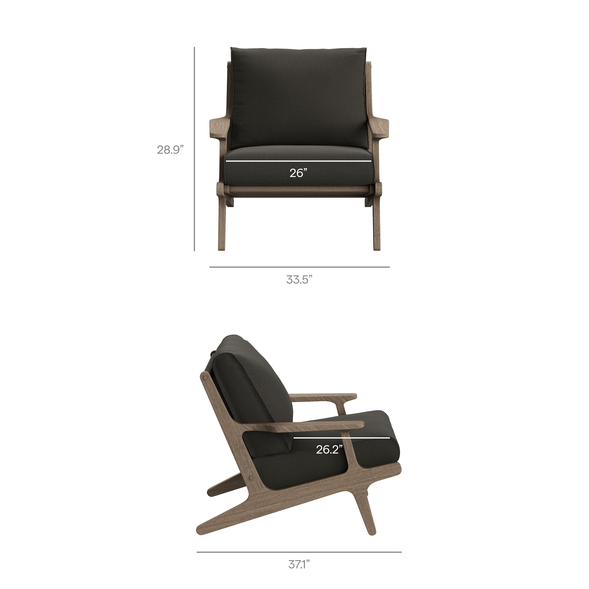 Modway EEI-7267 Saratoga 3-Piece Outdoor Patio Teak Wood Furniture Set with Lounge Chairs and Side Table