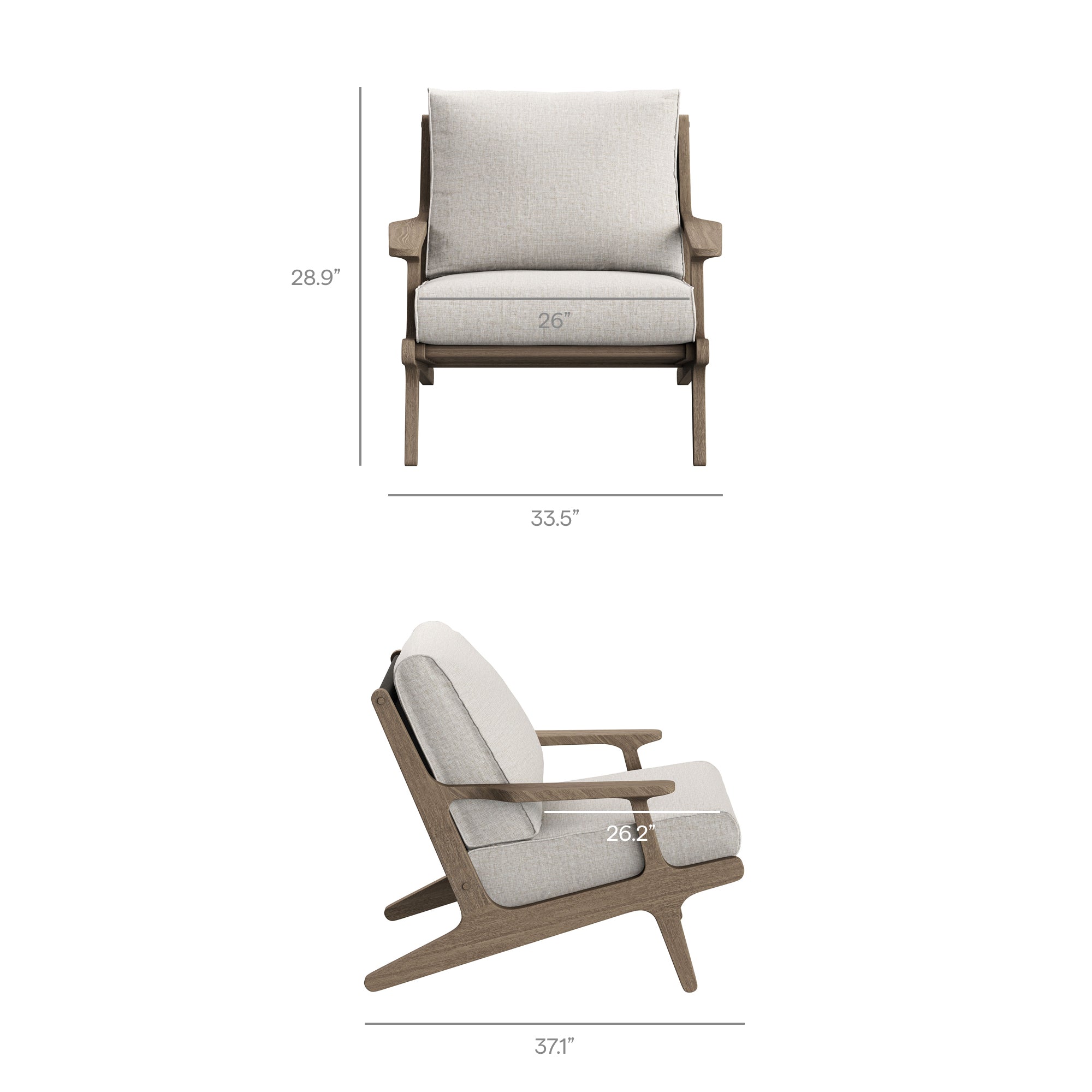 Modway EEI-7267 Saratoga 3-Piece Outdoor Patio Teak Wood Furniture Set with Lounge Chairs and Side Table
