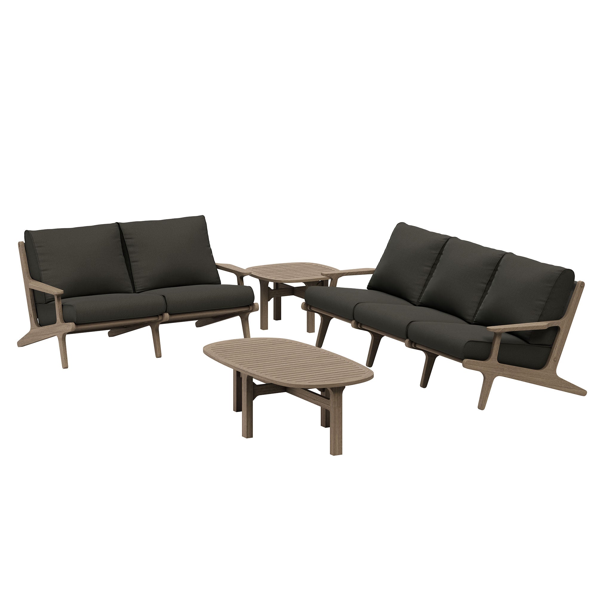 Modway Saratoga 4-Piece Outdoor Patio Teak Wood Furniture Set