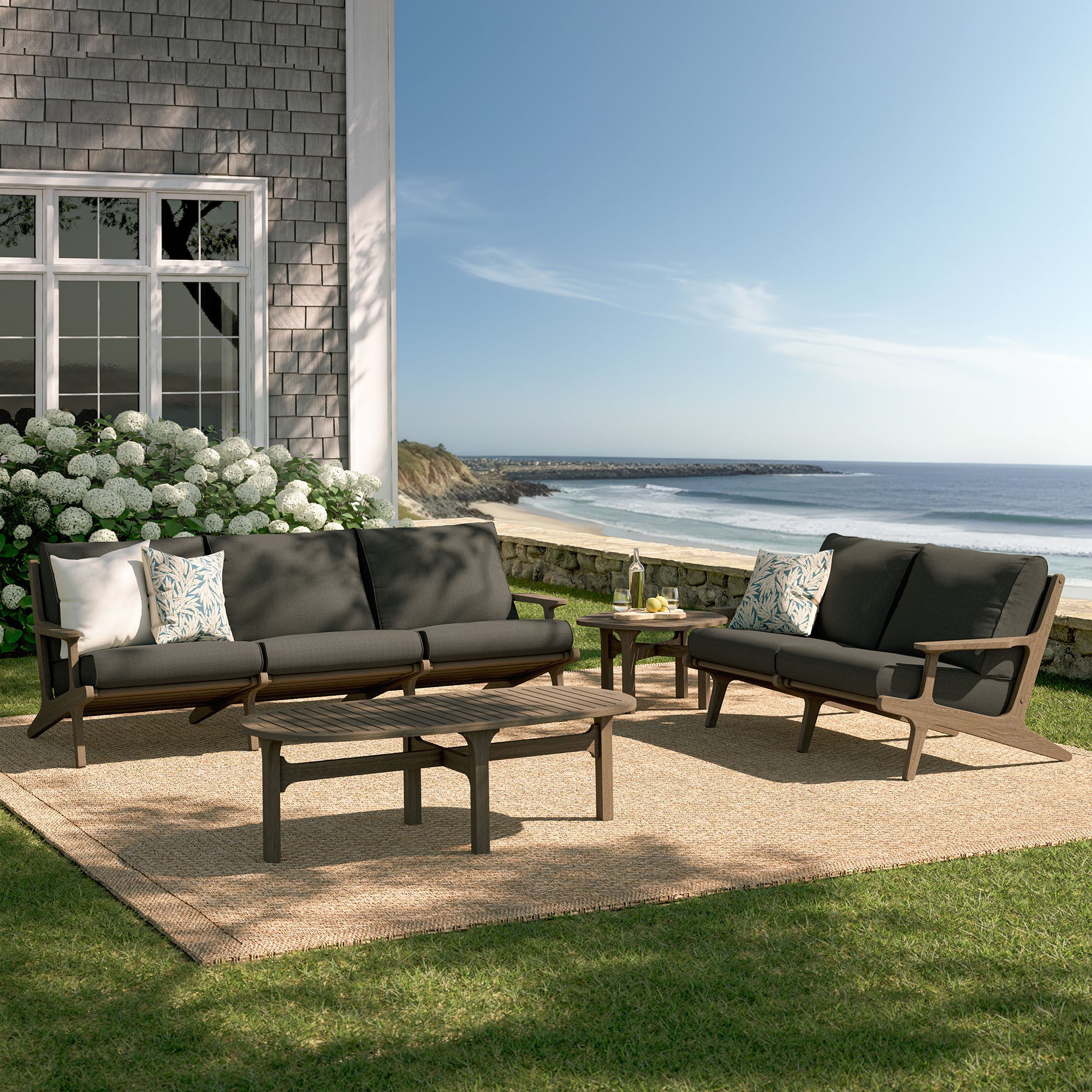 Modway EEI-7270 Saratoga 4-Piece Outdoor Patio Teak Wood Furniture Set