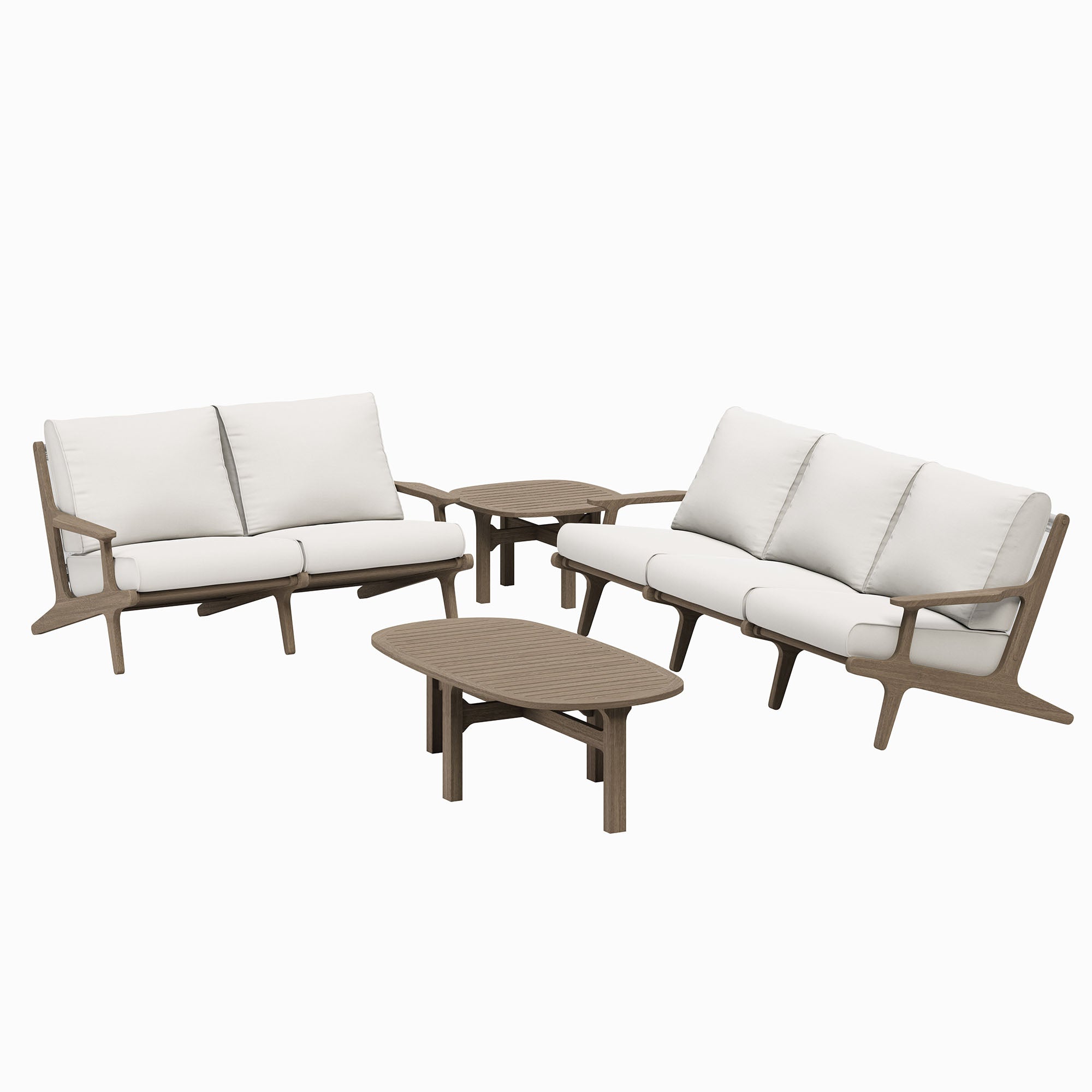 Modway Saratoga 4-Piece Outdoor Patio Teak Wood Furniture Set