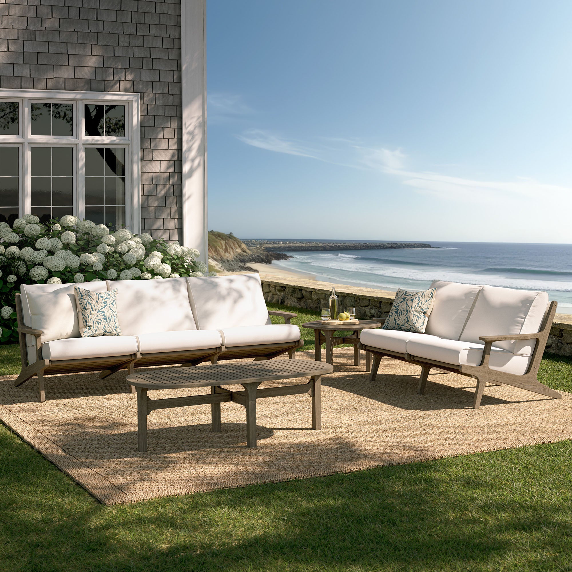 Modway Saratoga 4-Piece Outdoor Patio Teak Wood Furniture Set