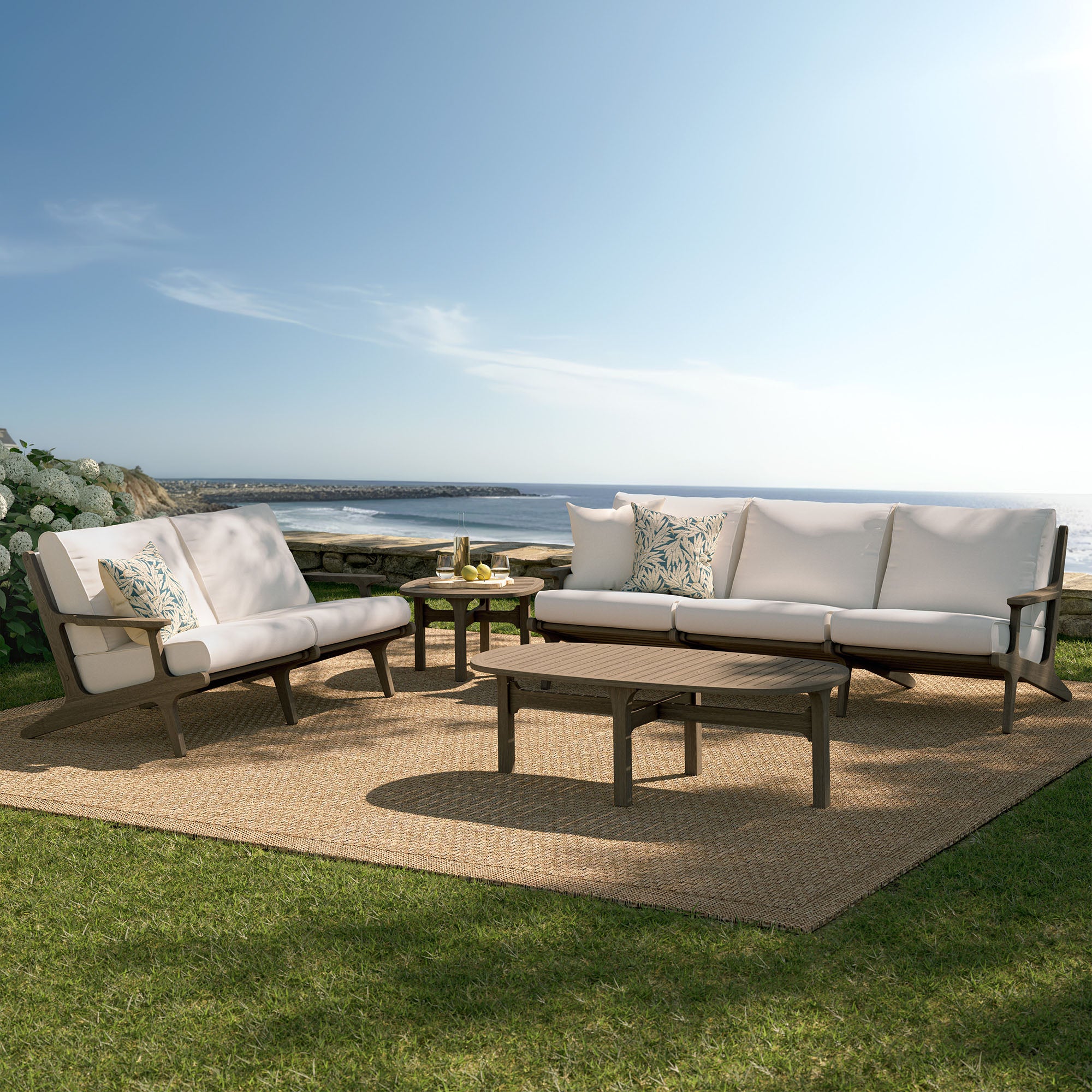 Modway Saratoga 4-Piece Outdoor Patio Teak Wood Furniture Set