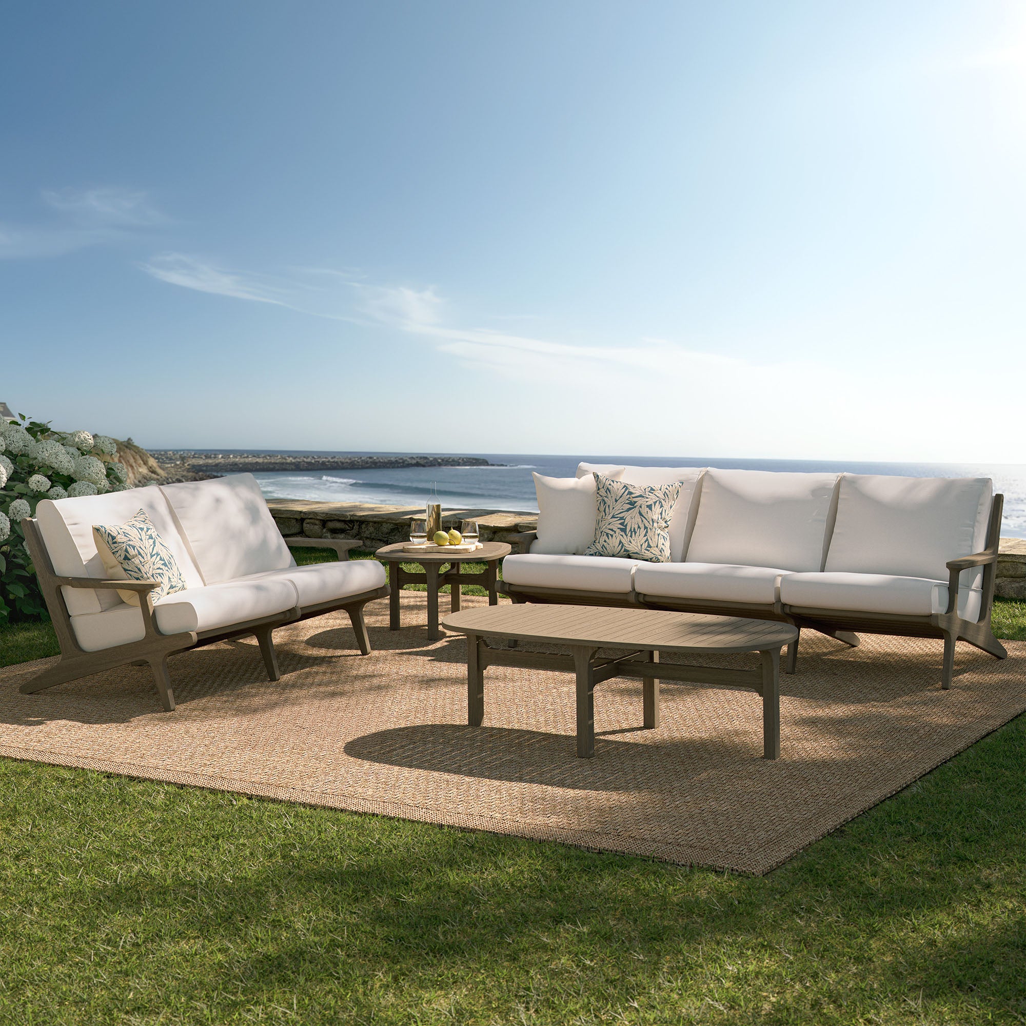 Modway Saratoga 4-Piece Outdoor Patio Teak Wood Furniture Set