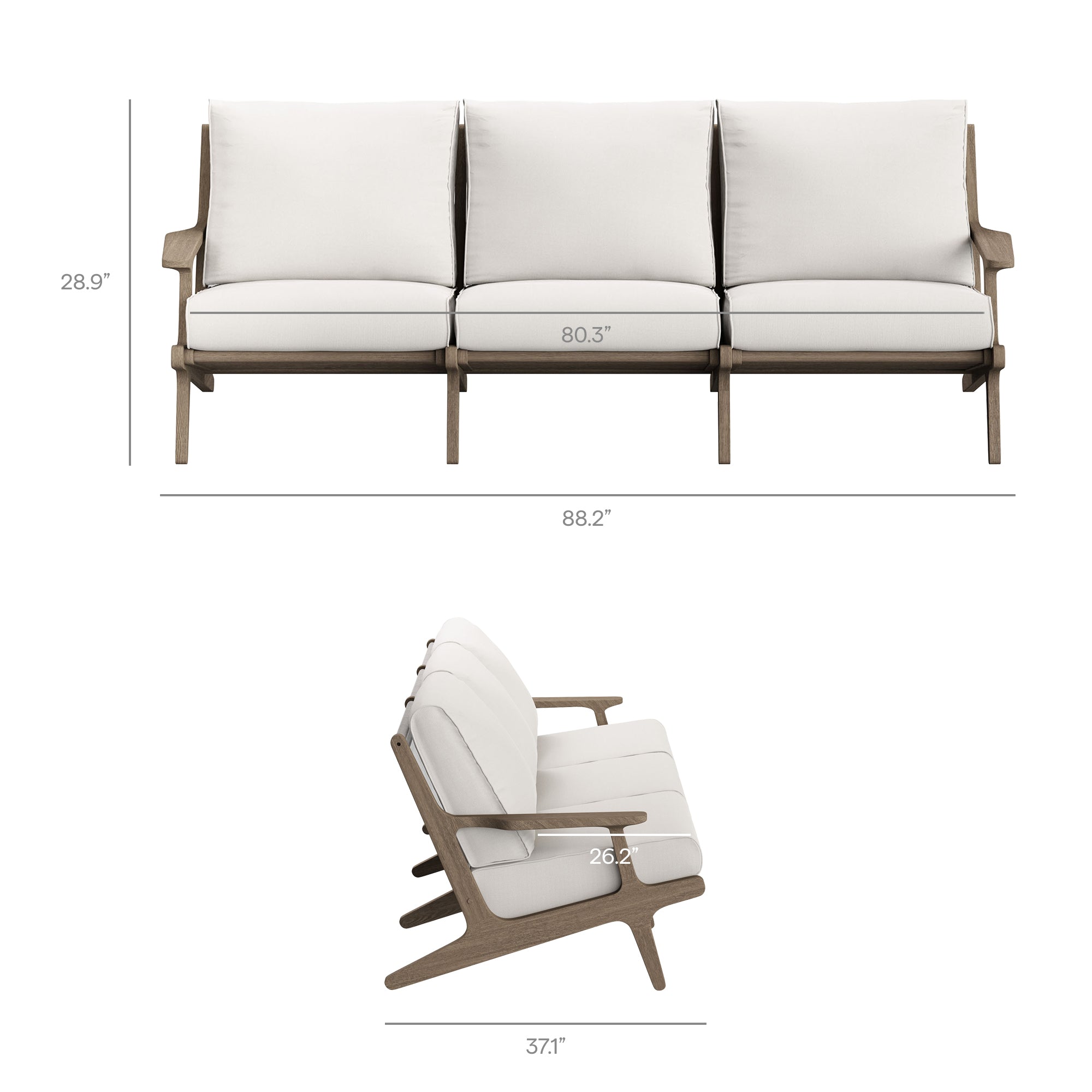 Modway Saratoga 4-Piece Outdoor Patio Teak Wood Furniture Set