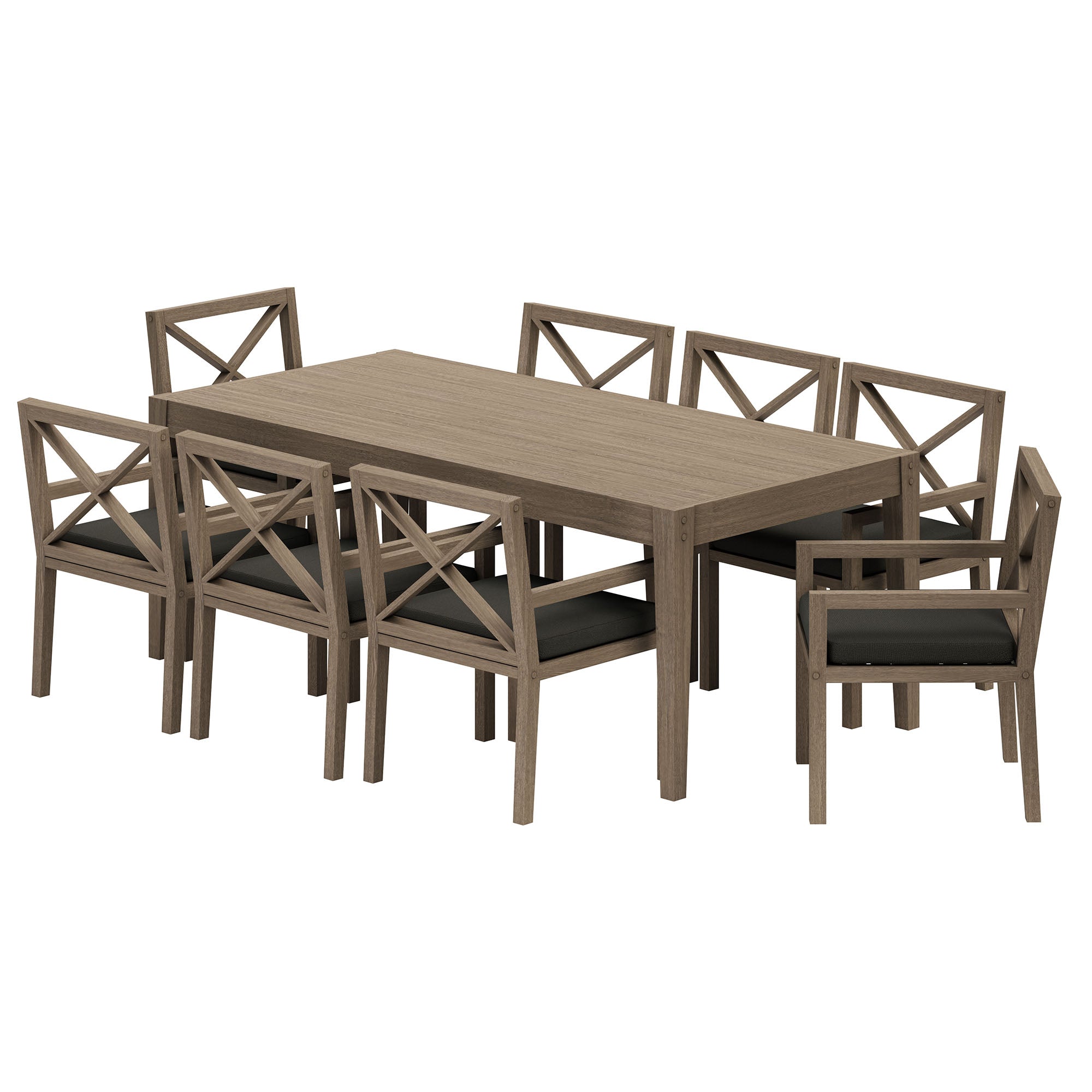 Modway EEI-7271 Northlake 9-Piece Outdoor Patio Teak Wood Dining Set