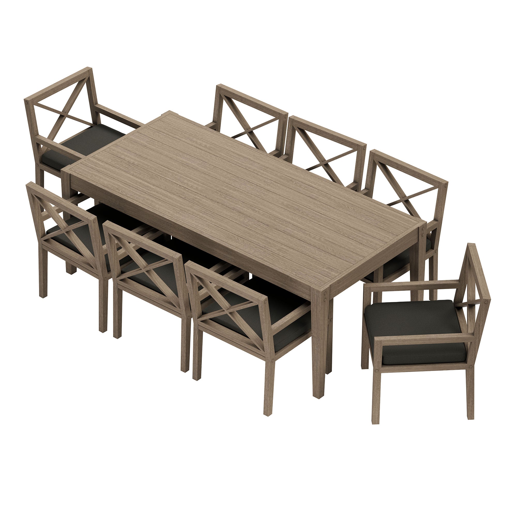 Modway EEI-7271 Northlake 9-Piece Outdoor Patio Teak Wood Dining Set