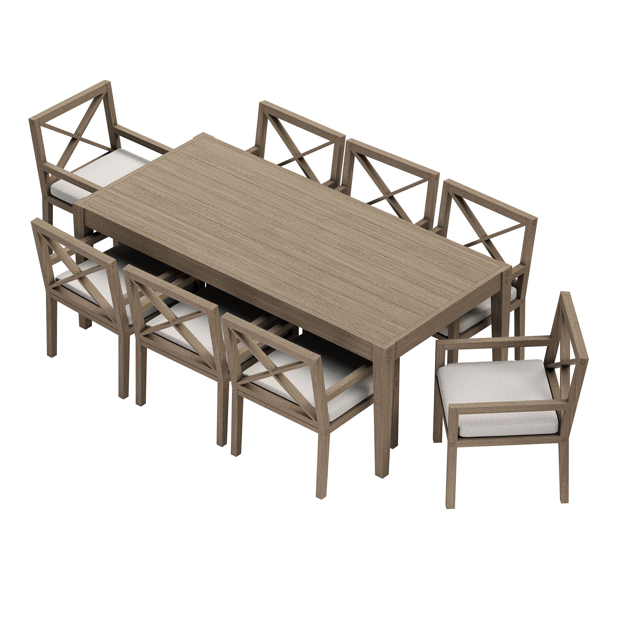 Modway EEI-7271 Northlake 9-Piece Outdoor Patio Teak Wood Dining Set