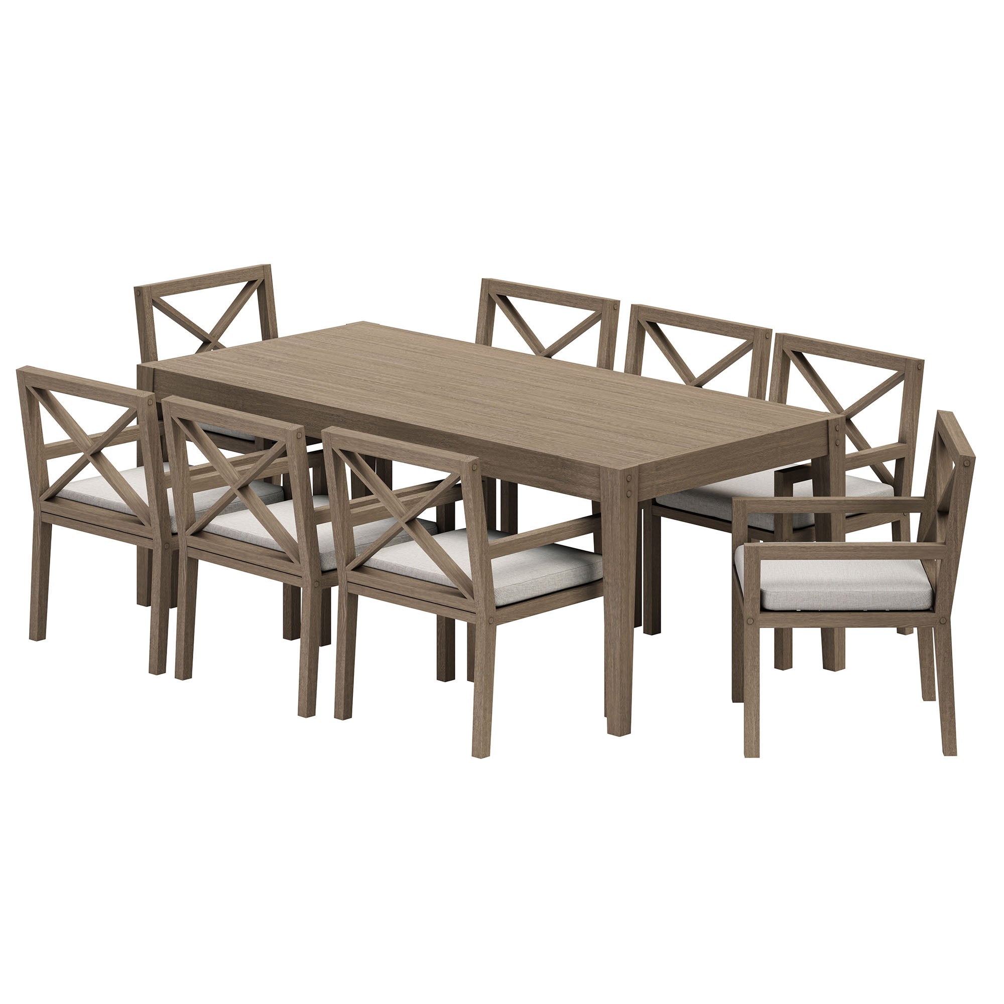 Modway EEI-7271 Northlake 9-Piece Outdoor Patio Teak Wood Dining Set