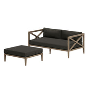 Modway EEI-7273 Northlake Outdoor Patio Teak Wood Loveseat and Ottoman Set