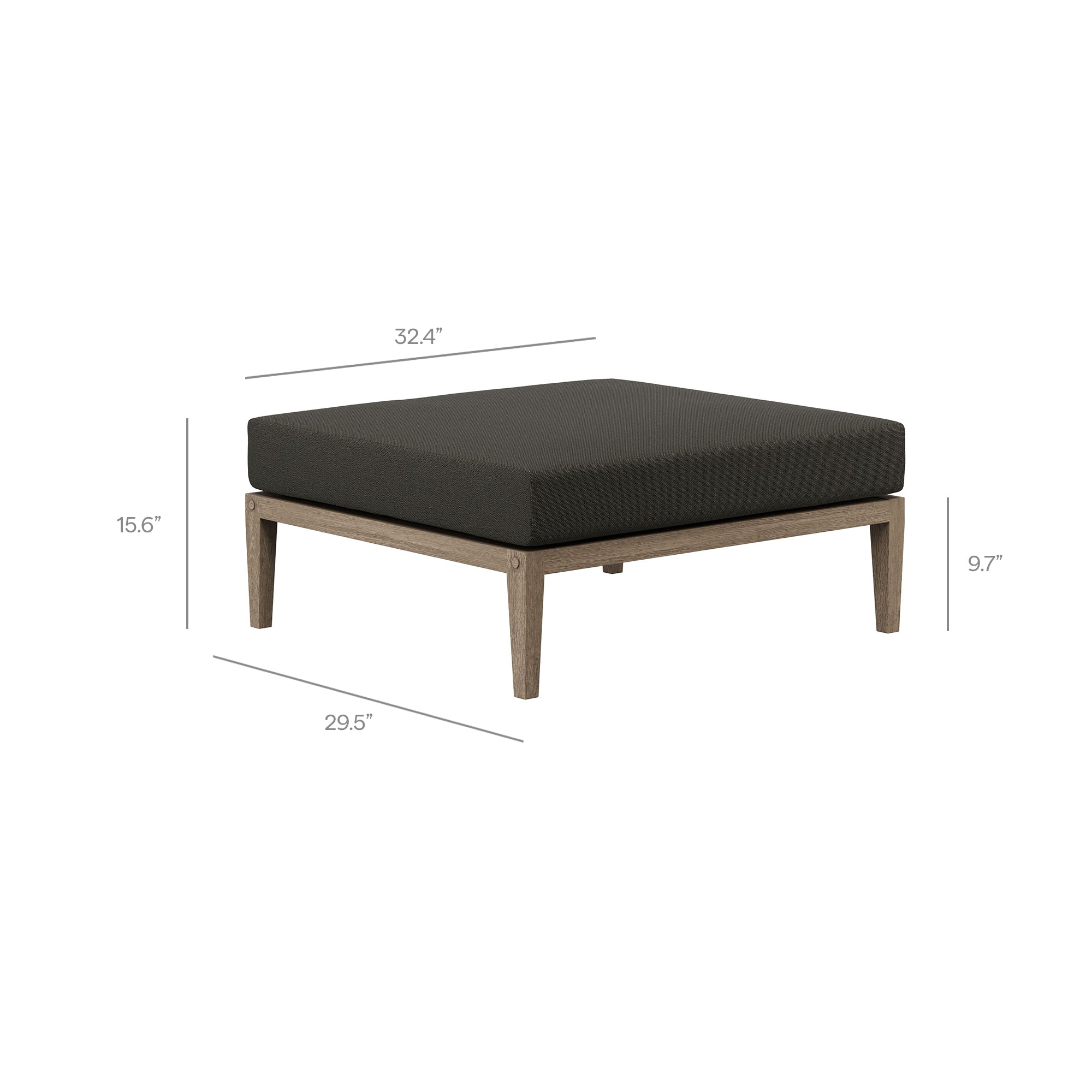 Modway EEI-7273 Northlake Outdoor Patio Teak Wood Loveseat and Ottoman Set