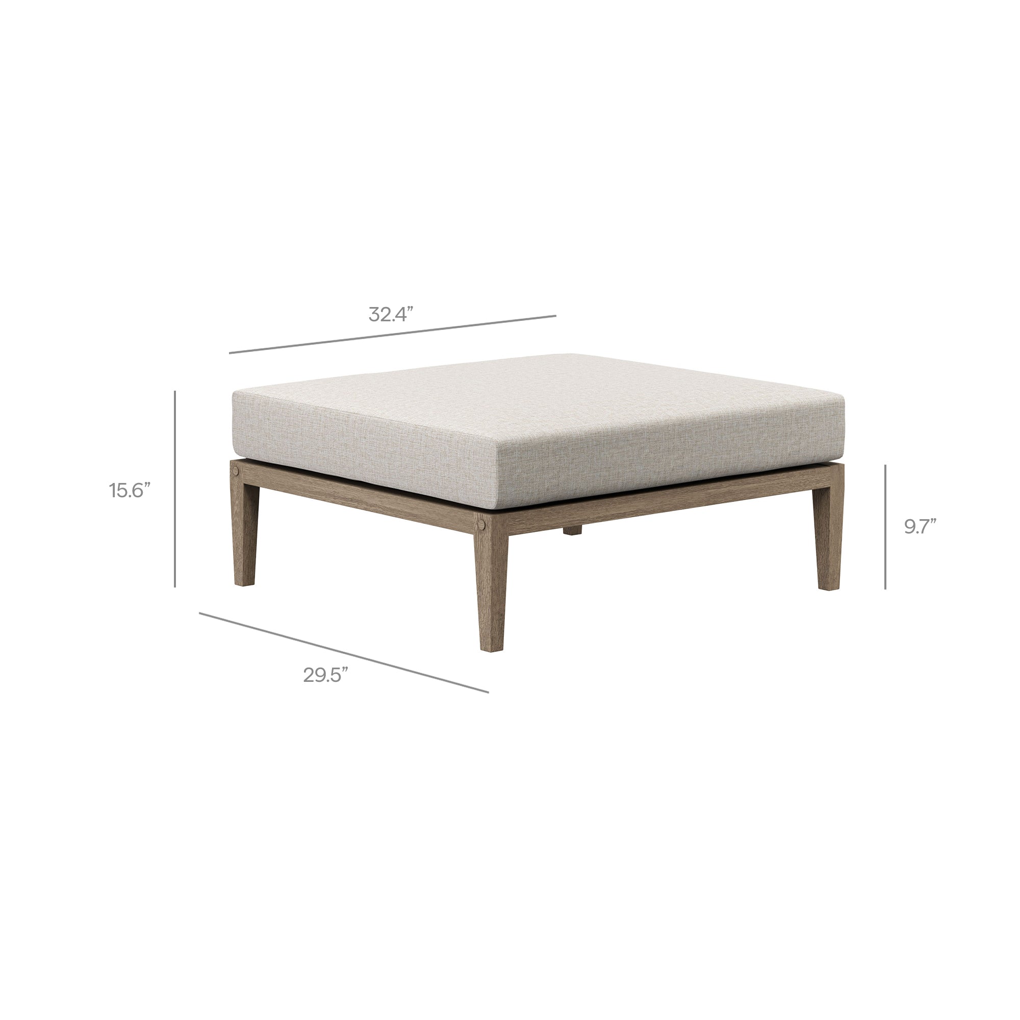 Modway EEI-7273 Northlake Outdoor Patio Teak Wood Loveseat and Ottoman Set