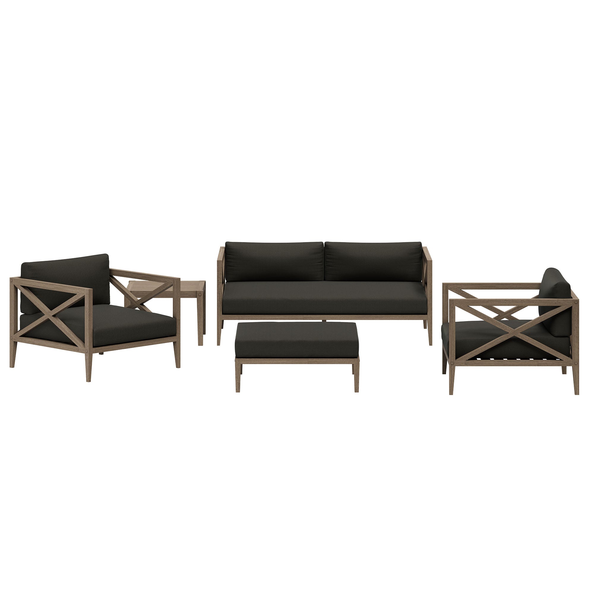 Modway EEI-7274 Northlake 5-Piece Outdoor Patio Teak Wood Furniture Set
