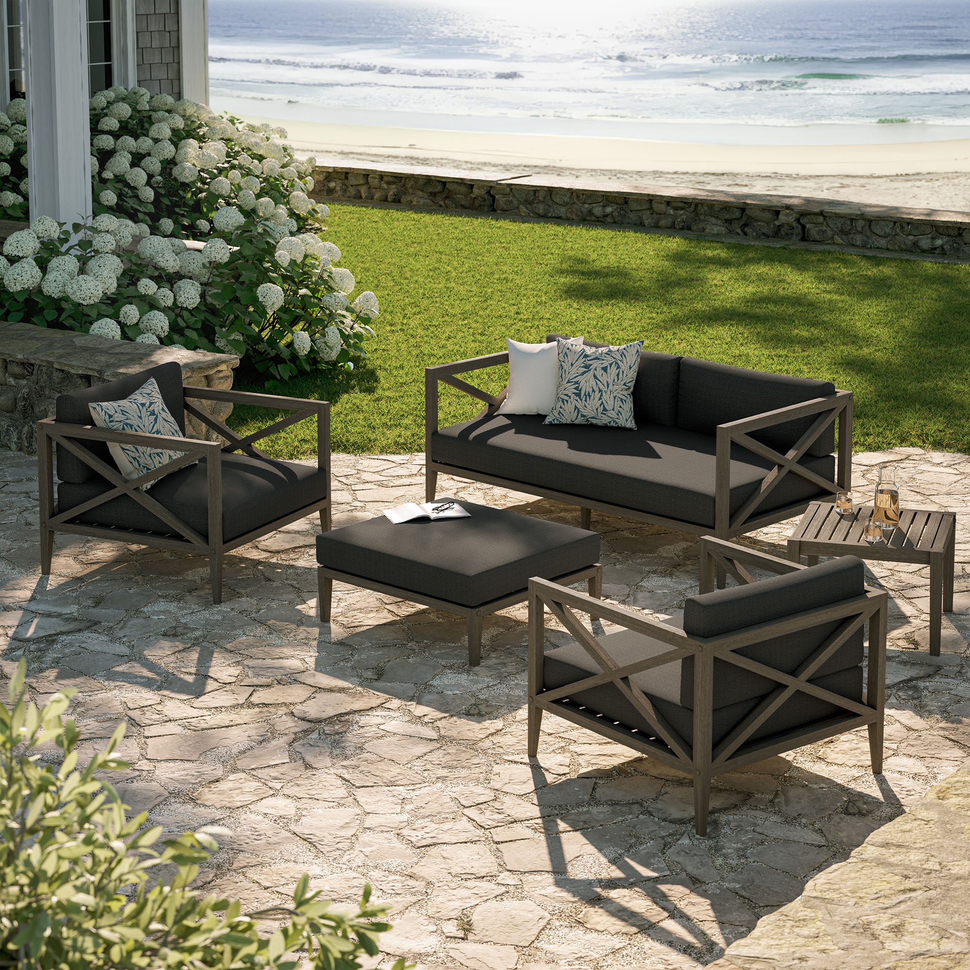 Modway EEI-7274 Northlake 5-Piece Outdoor Patio Teak Wood Furniture Set