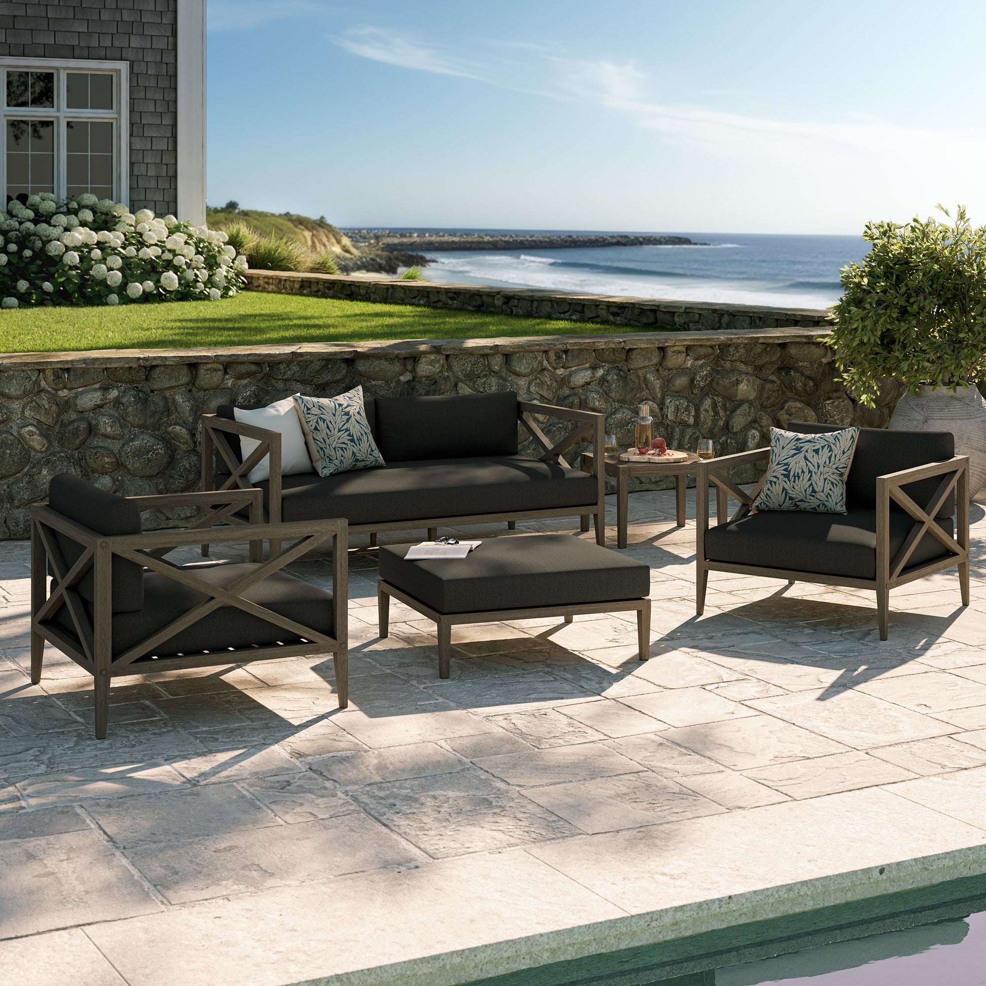 Modway EEI-7274 Northlake 5-Piece Outdoor Patio Teak Wood Furniture Set