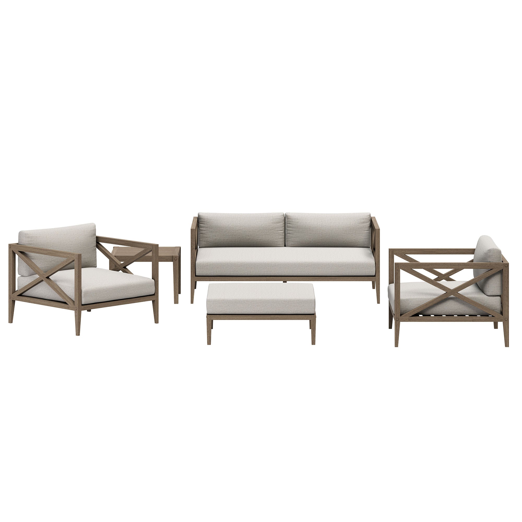 Modway EEI-7274 Northlake 5-Piece Outdoor Patio Teak Wood Furniture Set