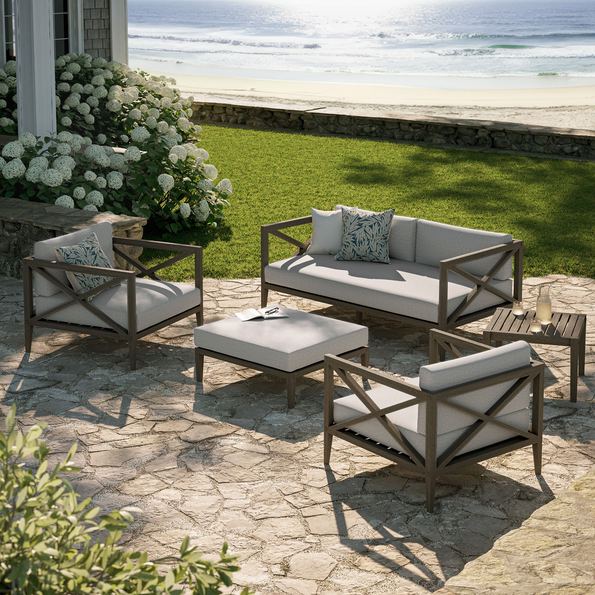 Modway EEI-7274 Northlake 5-Piece Outdoor Patio Teak Wood Furniture Set