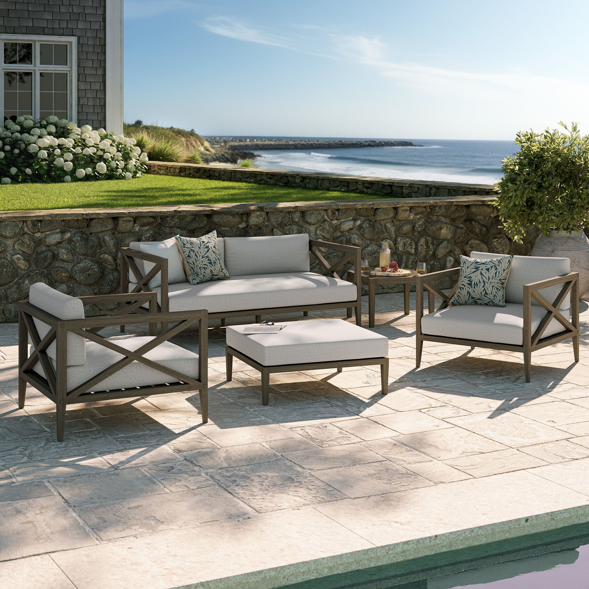 Modway EEI-7274 Northlake 5-Piece Outdoor Patio Teak Wood Furniture Set