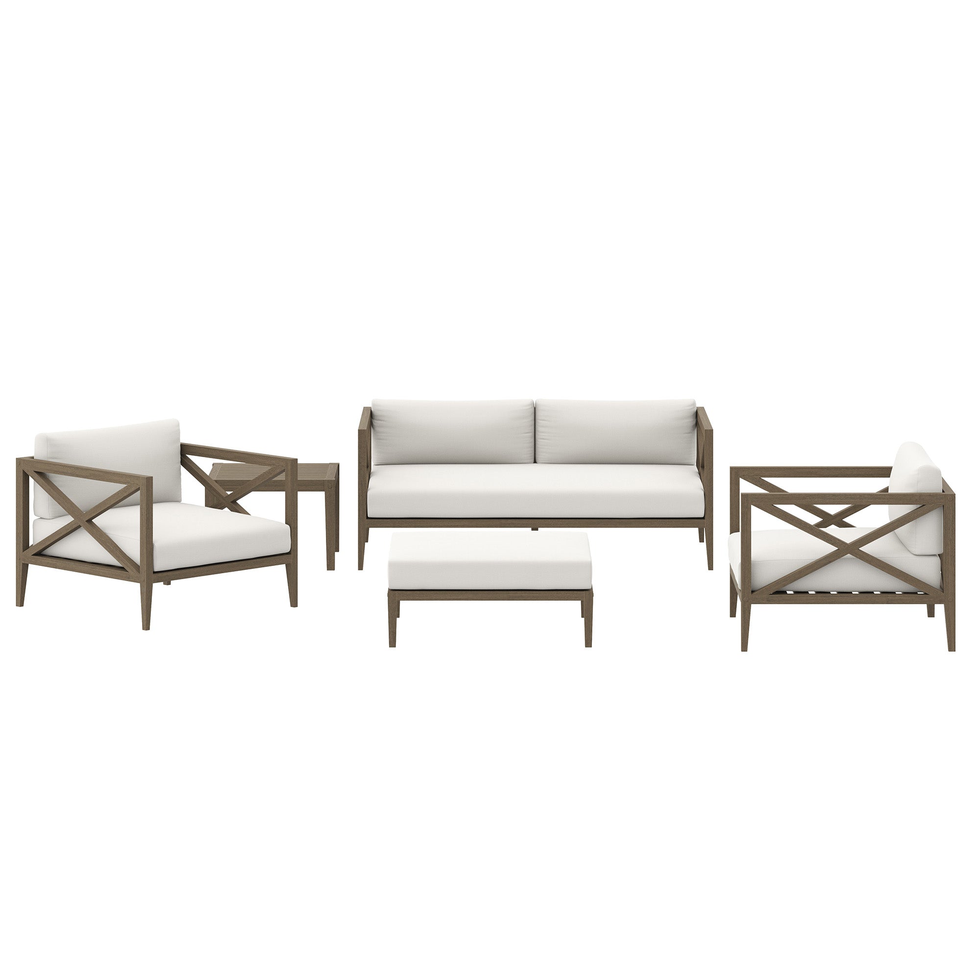 Modway Northlake 5-Piece Outdoor Patio Teak Wood Furniture Set