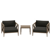 Modway EEI-7275 Northlake 3-Piece Outdoor Patio Teak Wood Furniture Set with Armchair and Side Table