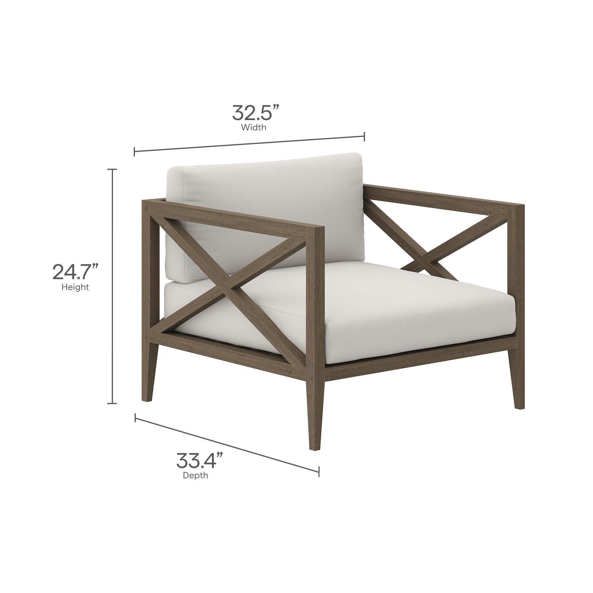 Modway Northlake 3-Piece Outdoor Patio Teak Wood Furniture Set with Armchair and Side Table