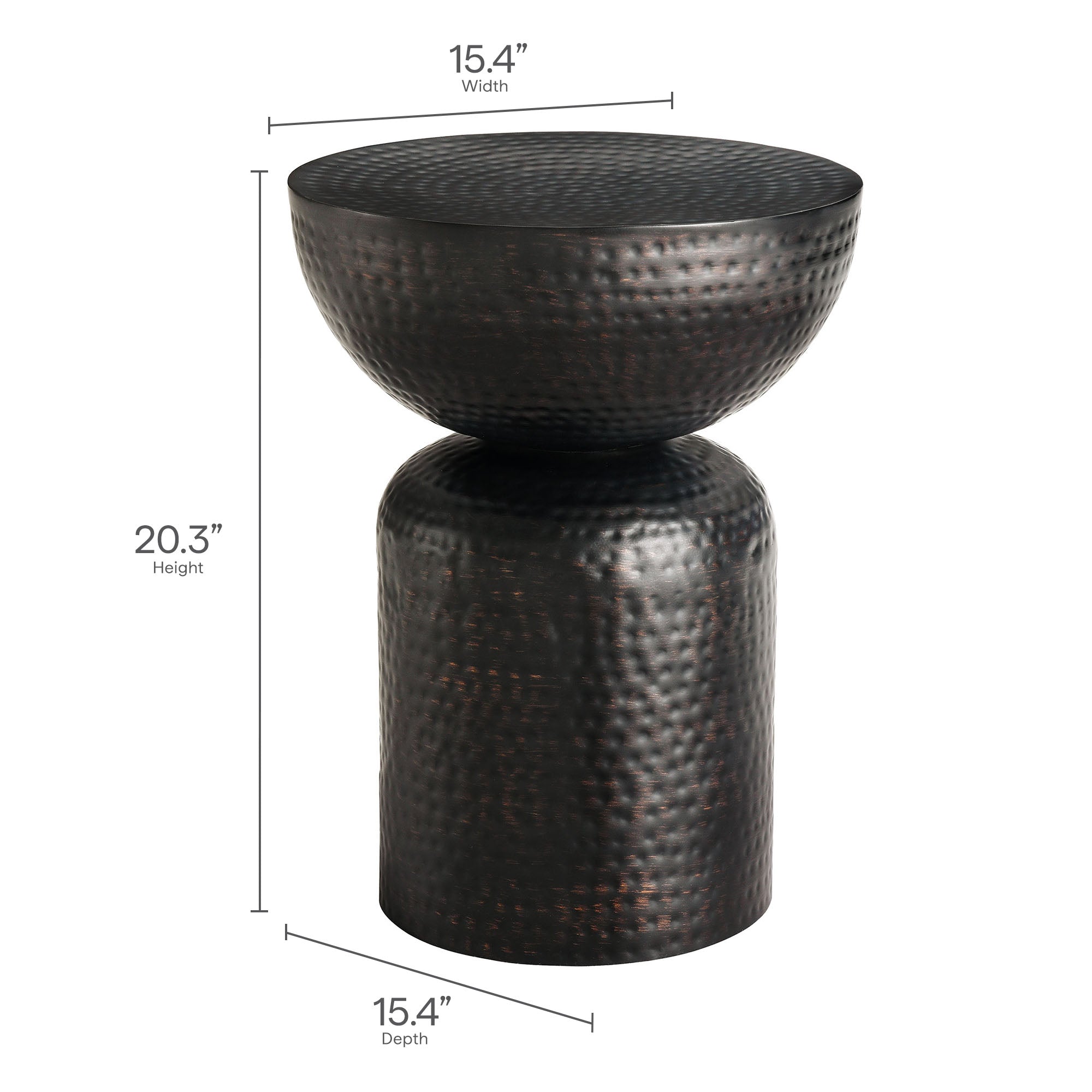 Modway Mella Metal Hammered Side Table