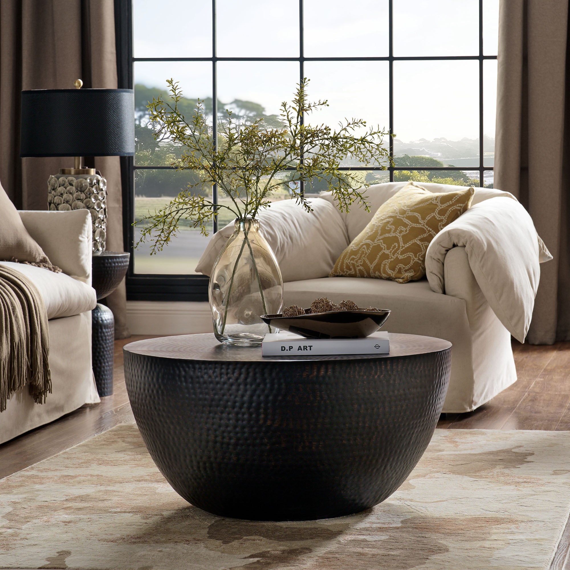 Modway Mella 32 Inch Metal Hammered Coffee Table