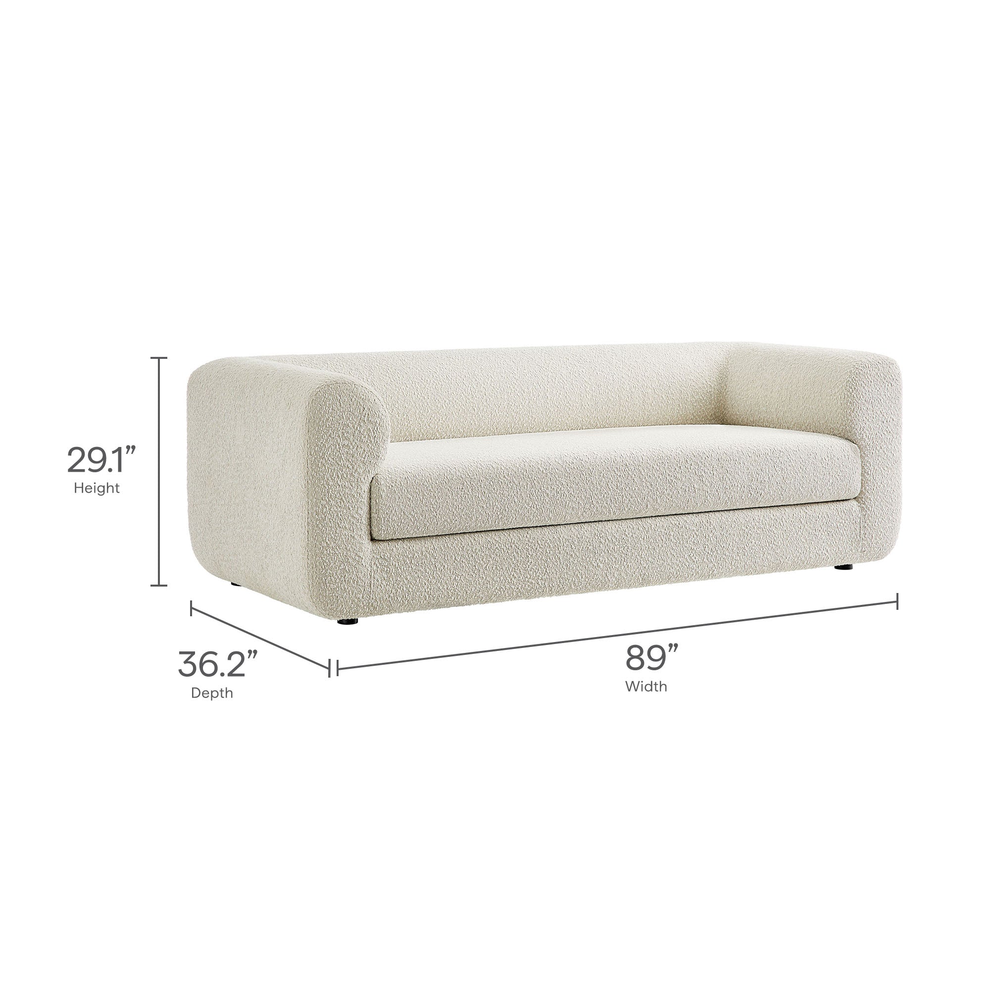 Modway Leif 89" Boucle Upholstered Sofa