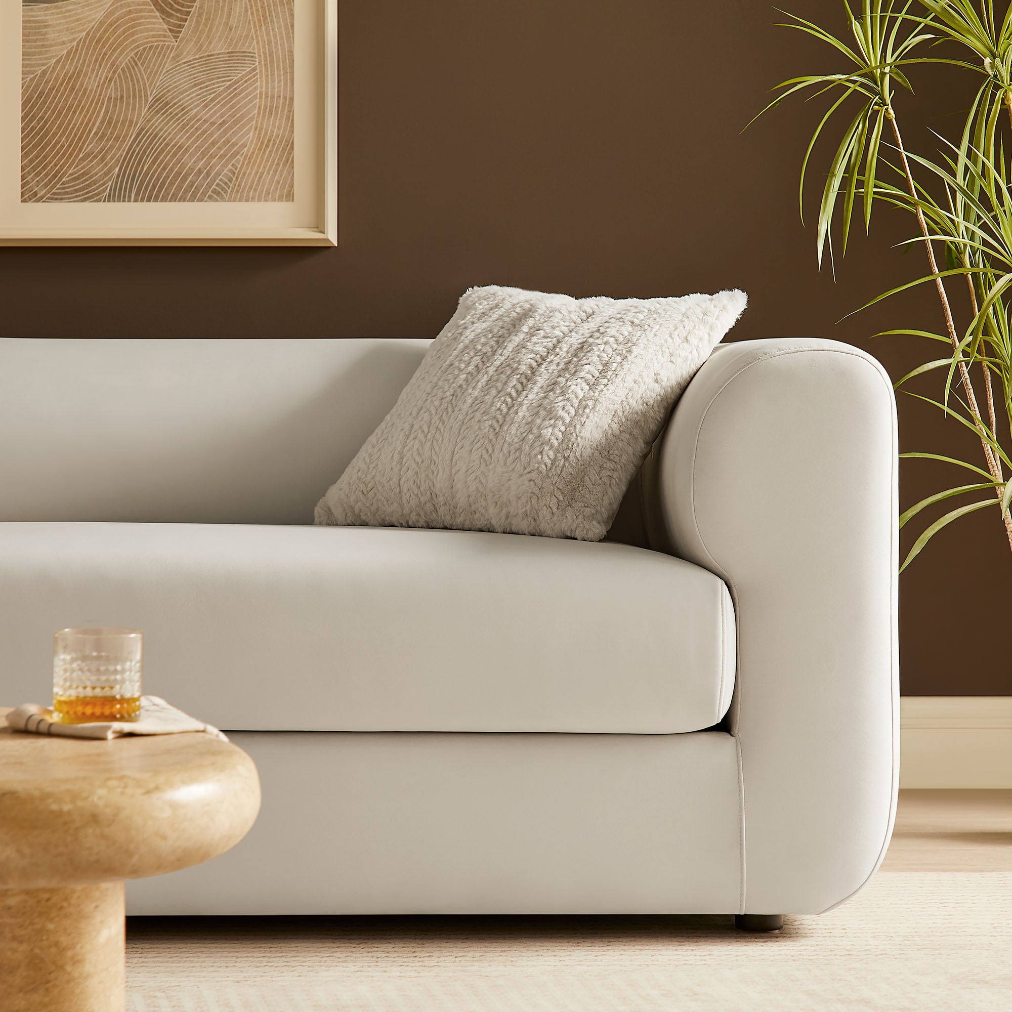 Modway Leif 89" Performance Velvet Upholstered Sofa
