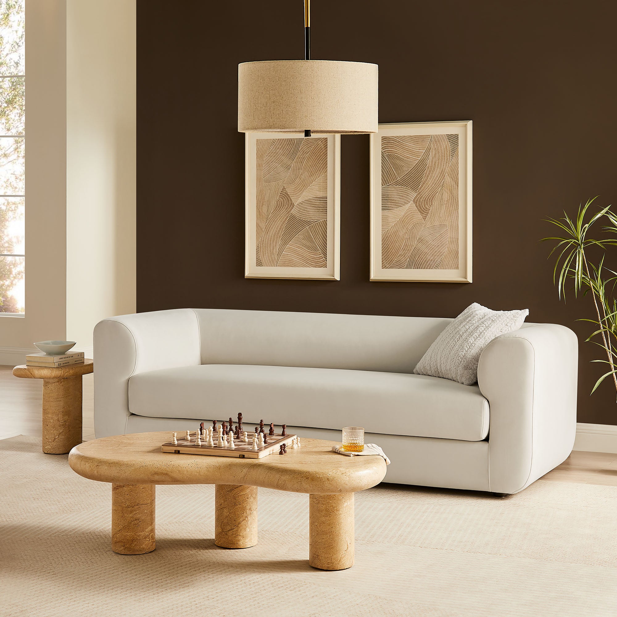 Modway Leif 89" Performance Velvet Upholstered Sofa