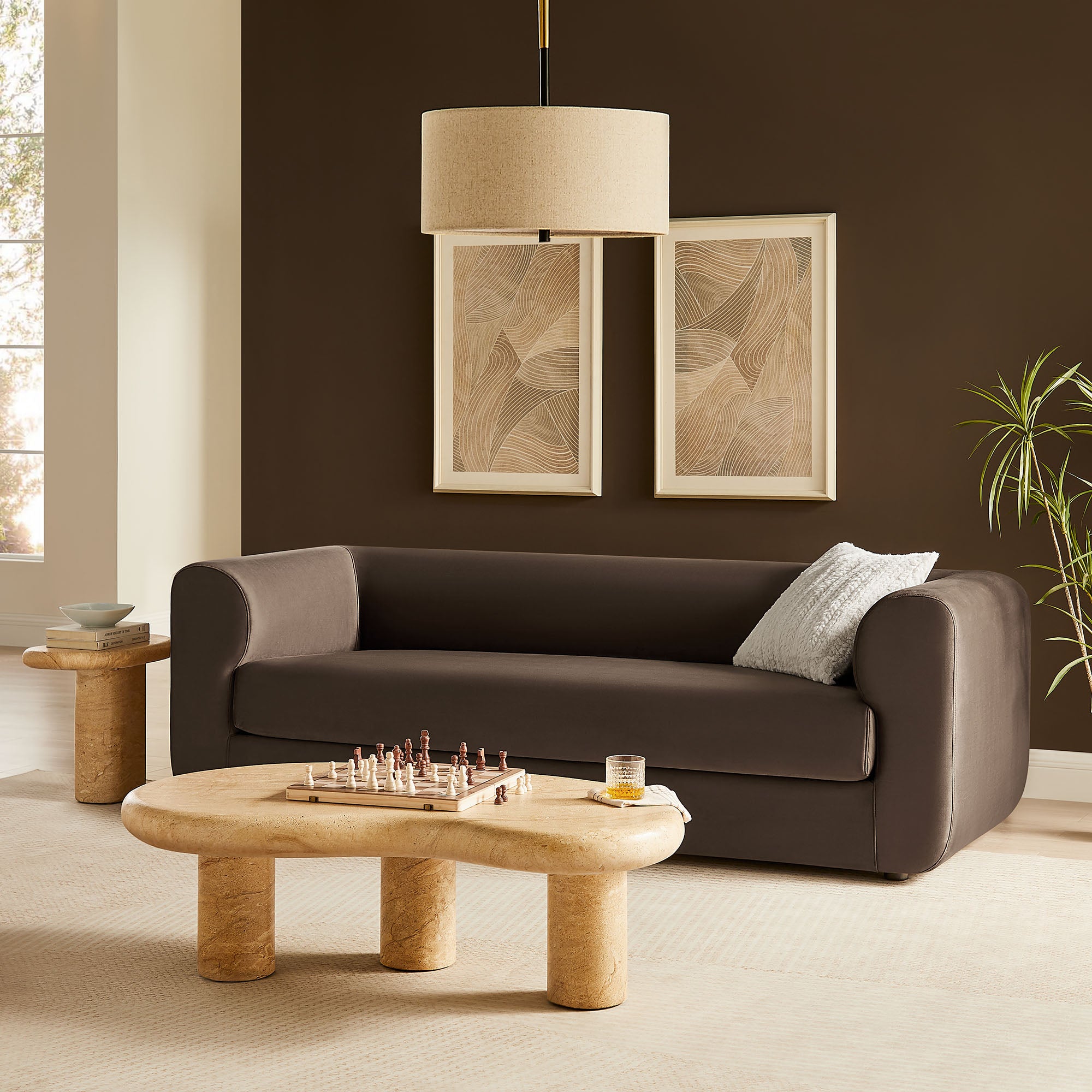 Modway Leif 89" Performance Velvet Upholstered Sofa
