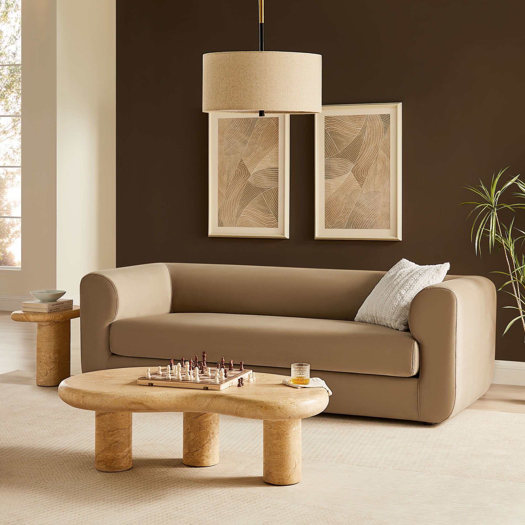 Modway Leif 89" Performance Velvet Upholstered Sofa
