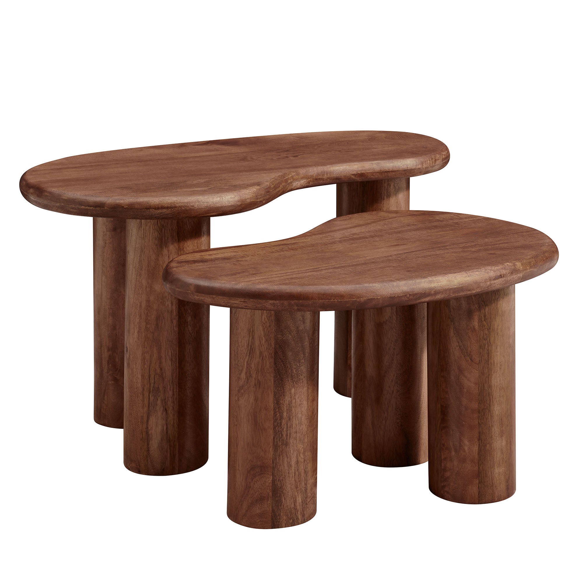 Modway Hackney Mango Wood Nesting Coffee Table Set