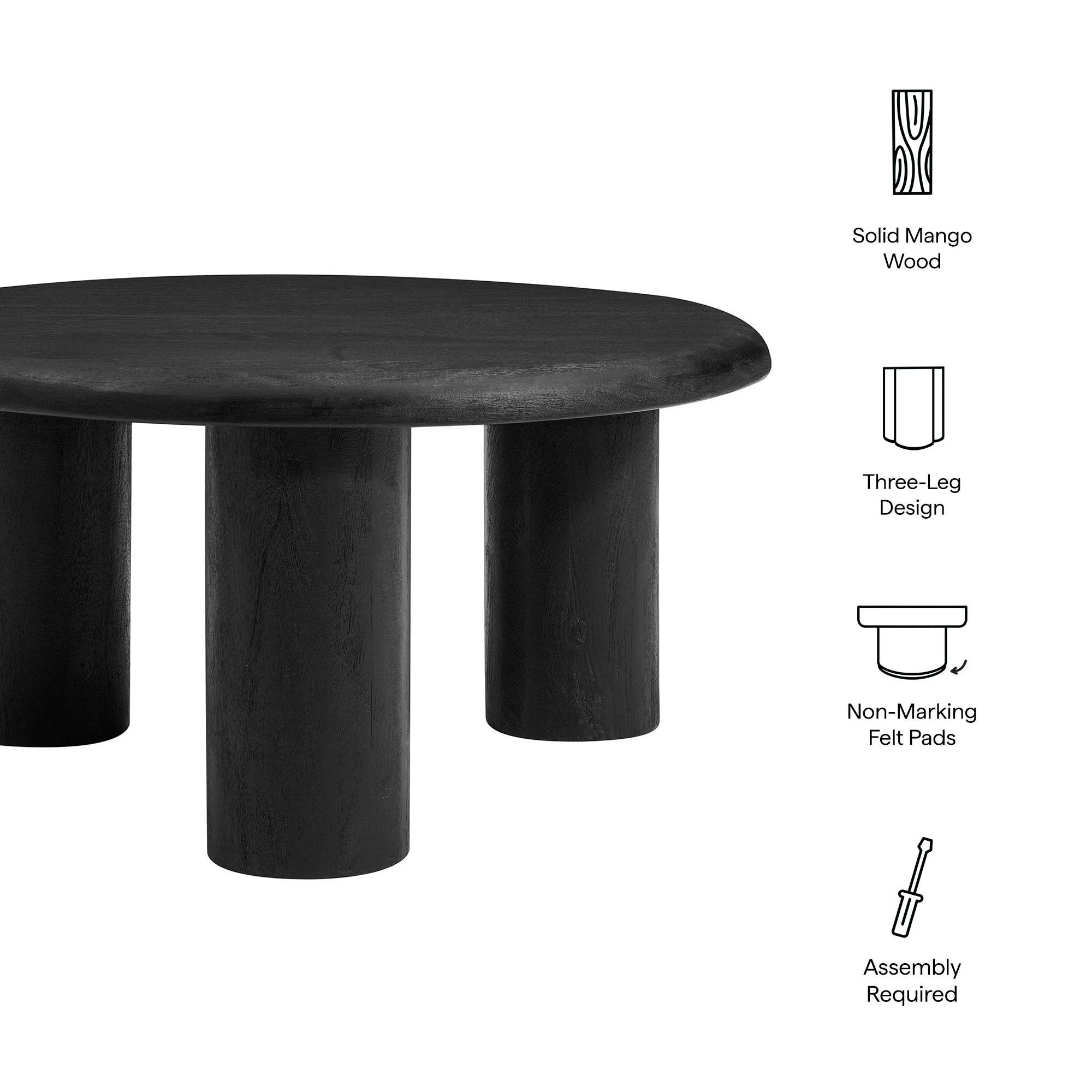 Modway Mavina Round Mango Wood Coffee Table