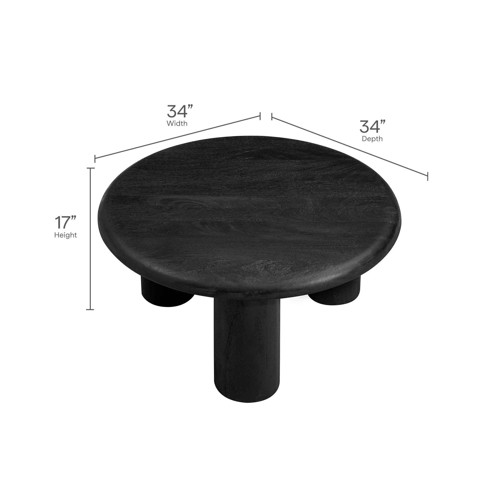 Modway Mavina Round Mango Wood Coffee Table