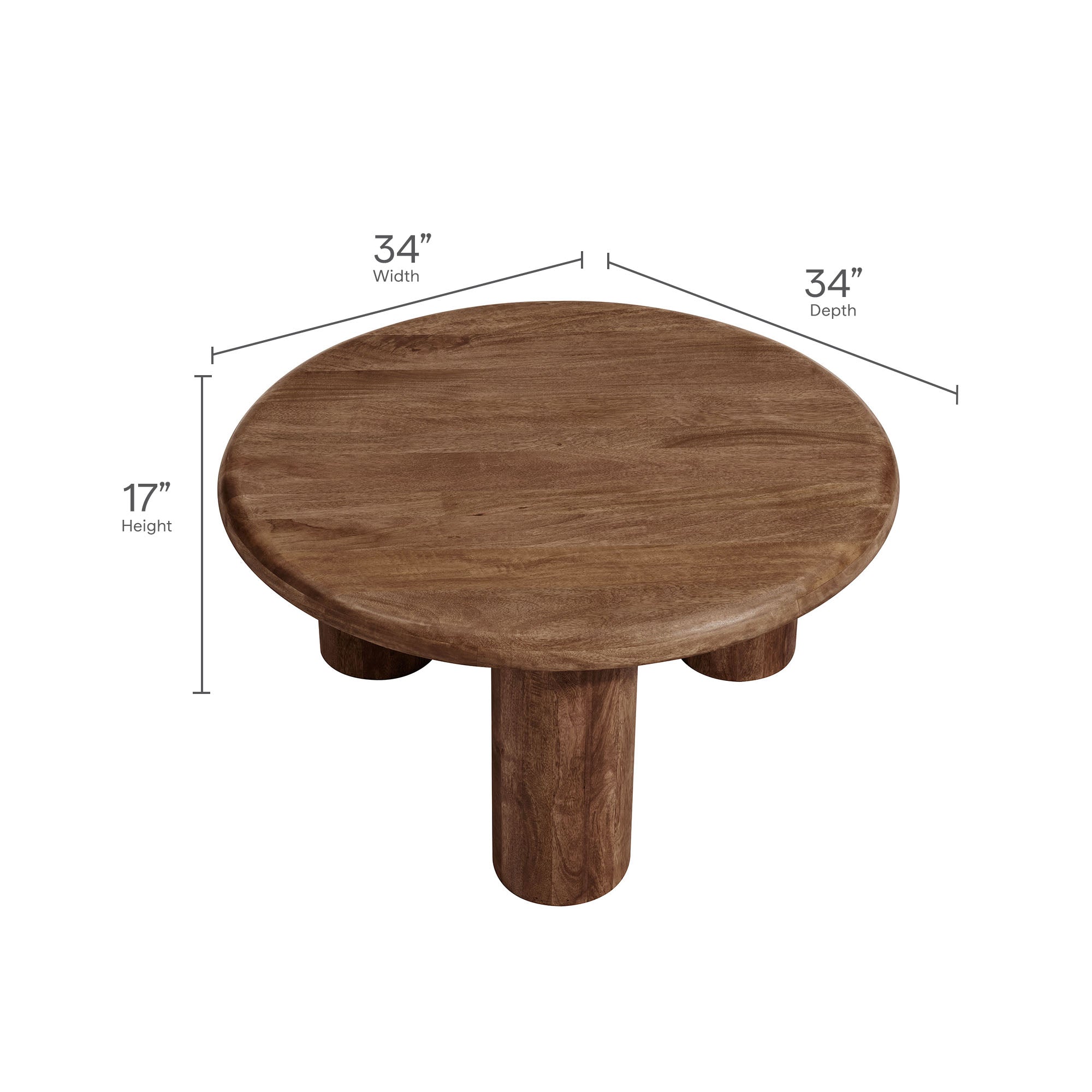 Modway Mavina Round Mango Wood Coffee Table